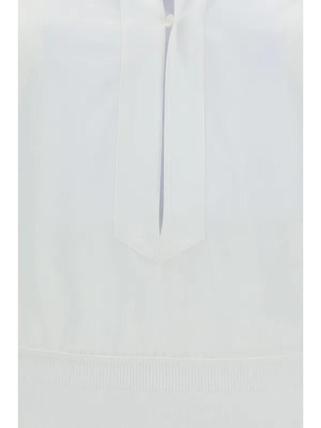 ALAÏA V-neck Body Shirt In White Product Image