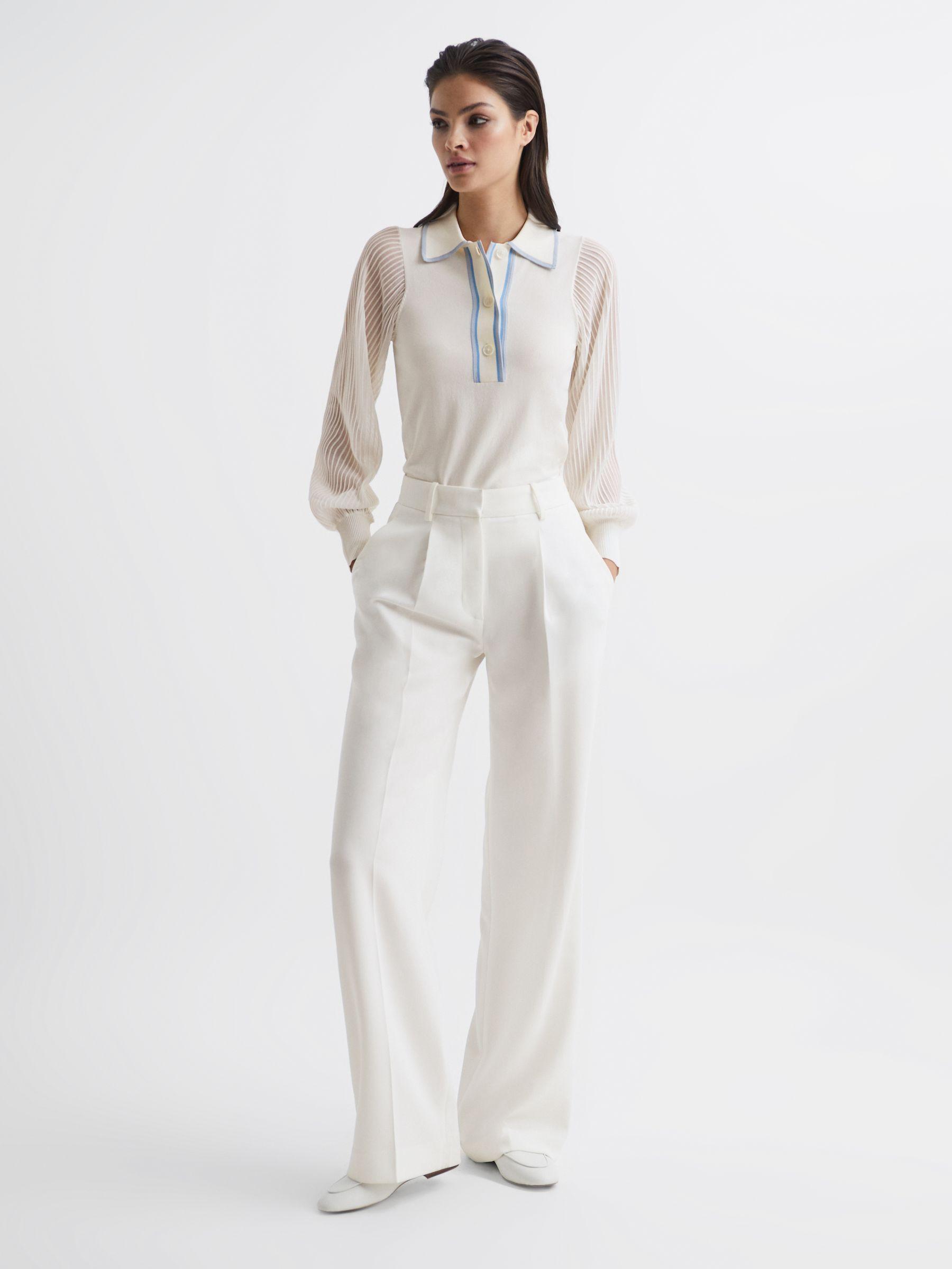 Sheer Sleeve Top in Ivory Product Image