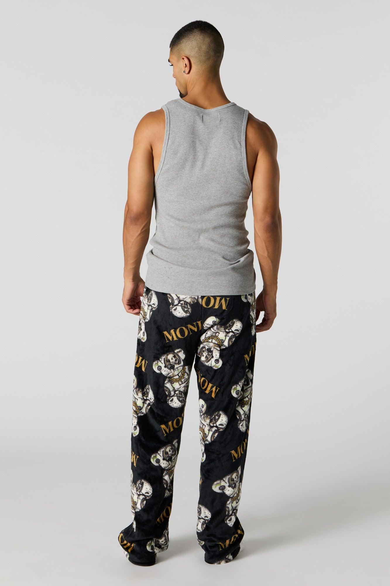 Printed Plush Pajama Pant Male Product Image