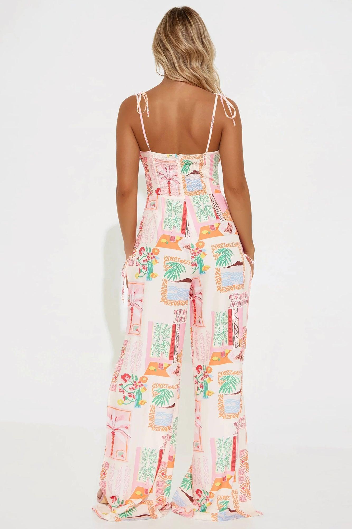 Brighten Your Day Jumpsuit - Pink/combo Product Image
