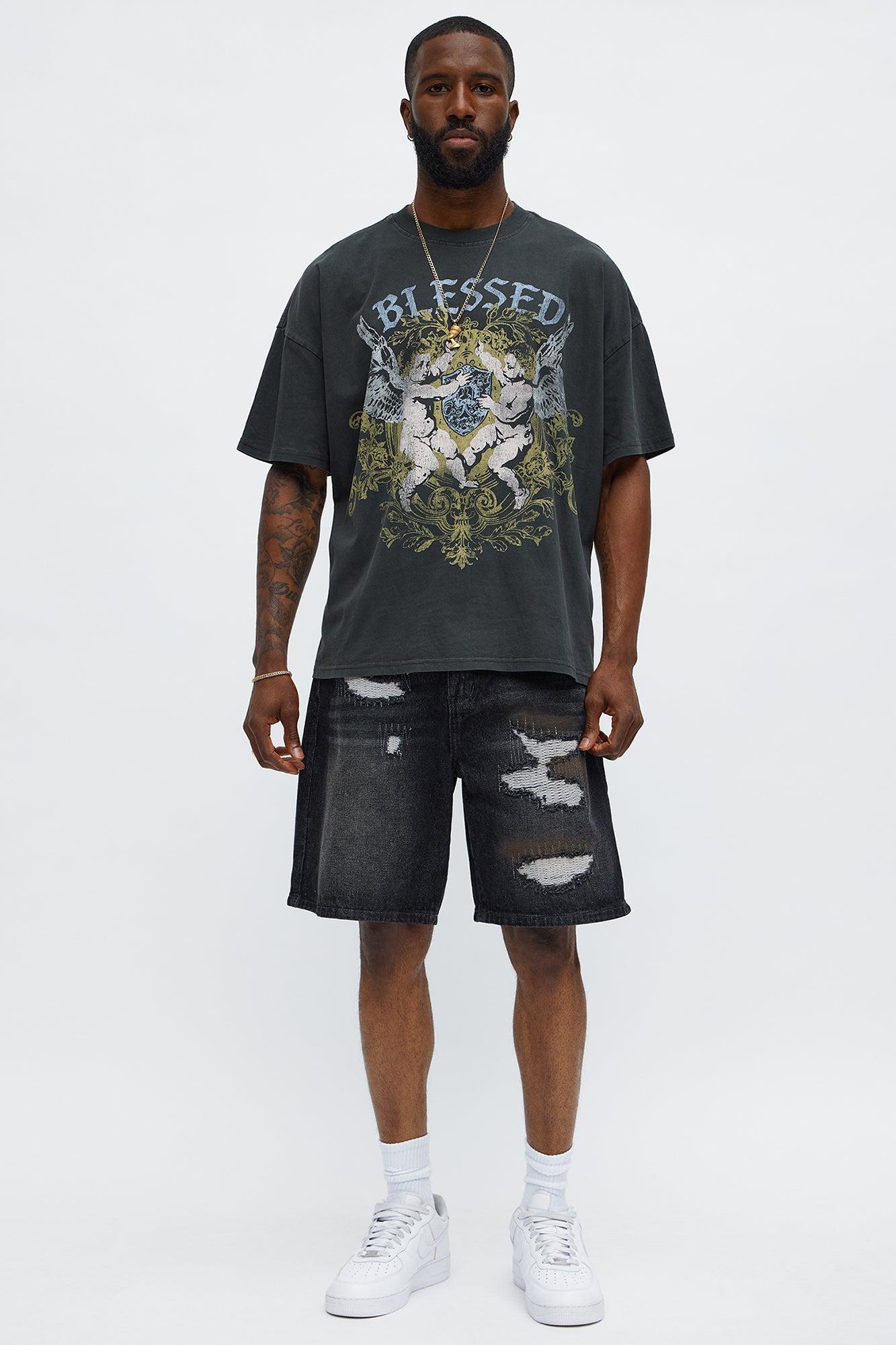 Beyond Blessed Oversized Short Sleeve Tee - Black Wash Product Image
