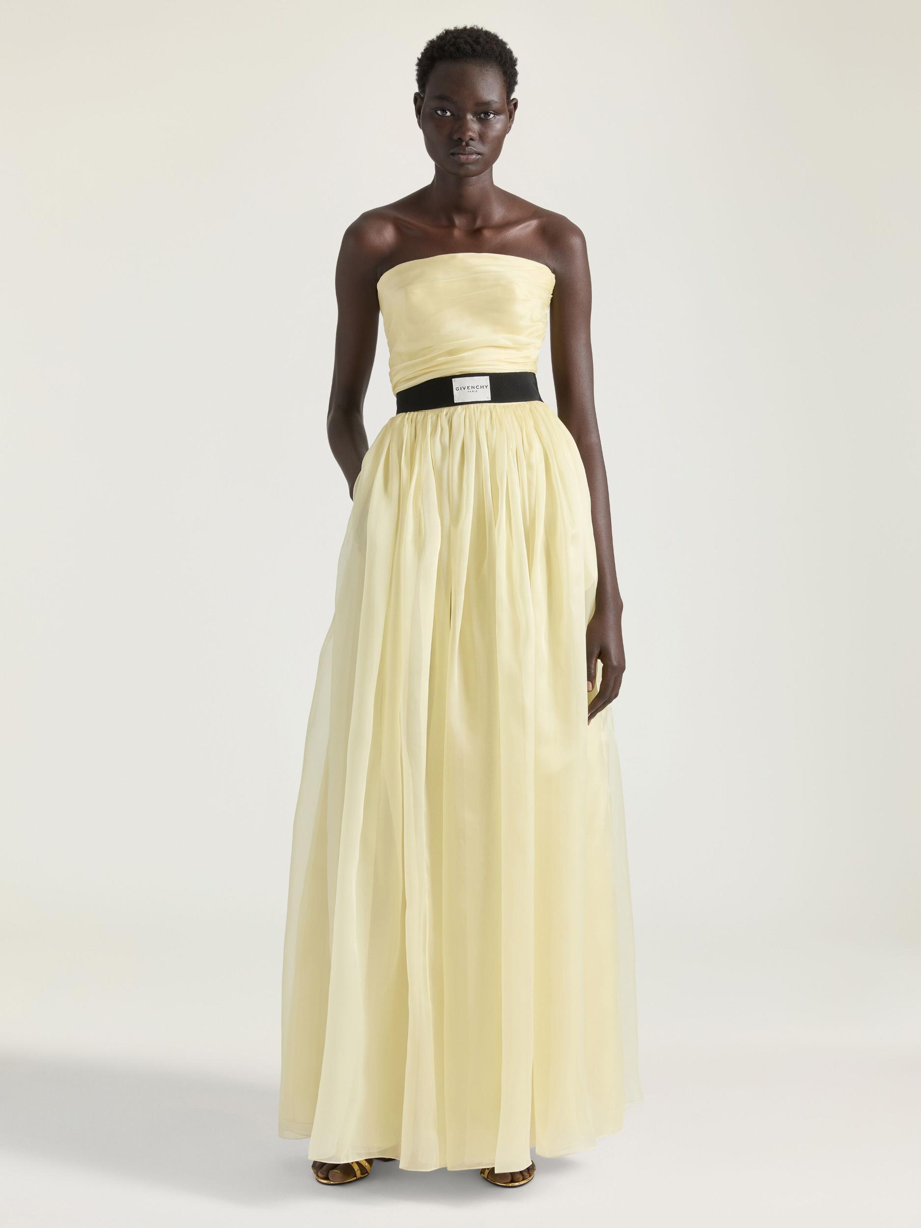 Bustier evening dress in organza Product Image