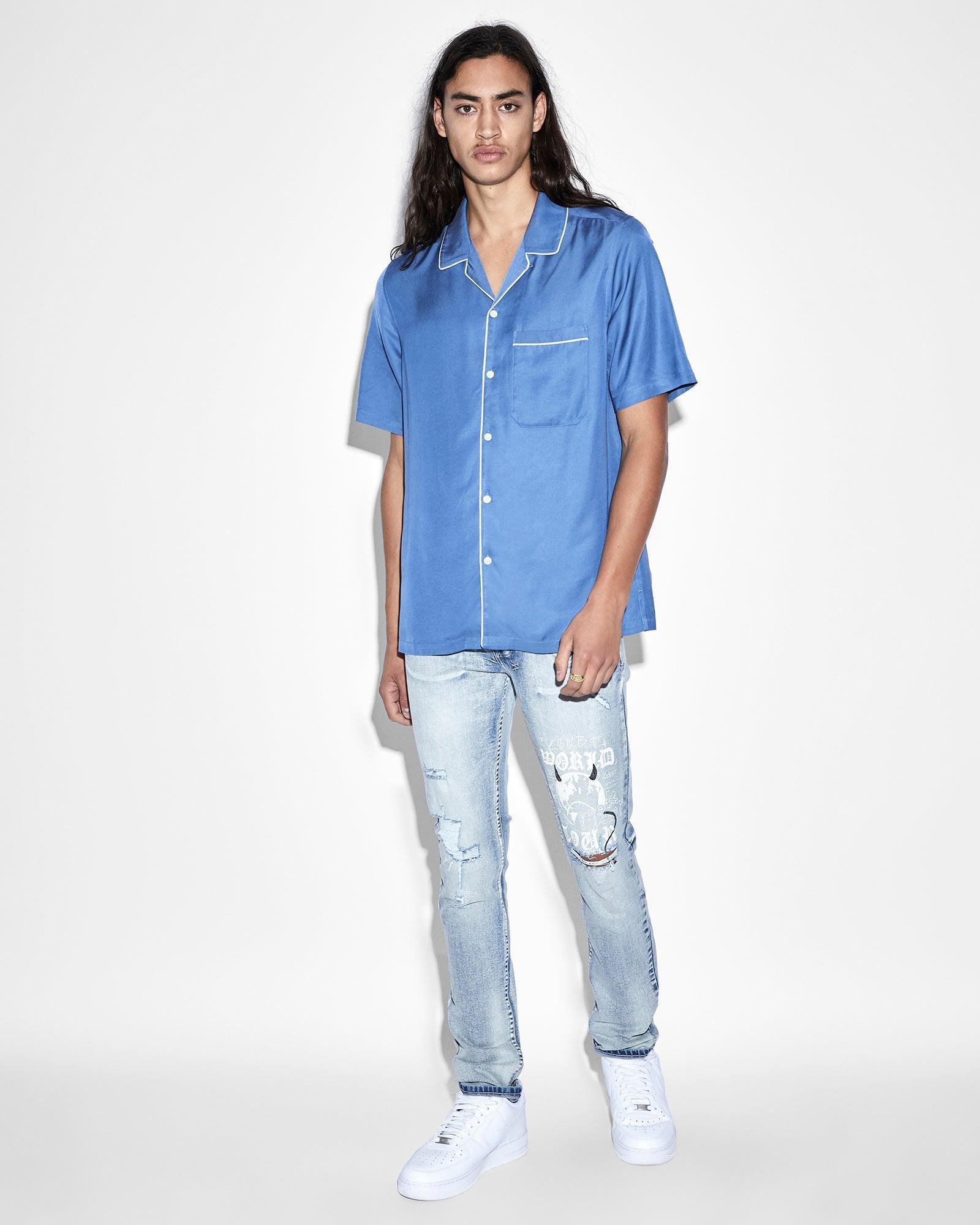 DOWNTOWN RESORT SS SHIRT ATLANTIC Male Product Image