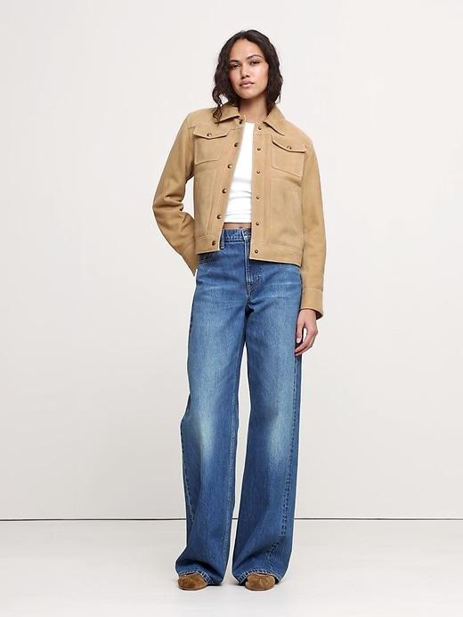 Relaxed Suede Trucker Jacket Product Image