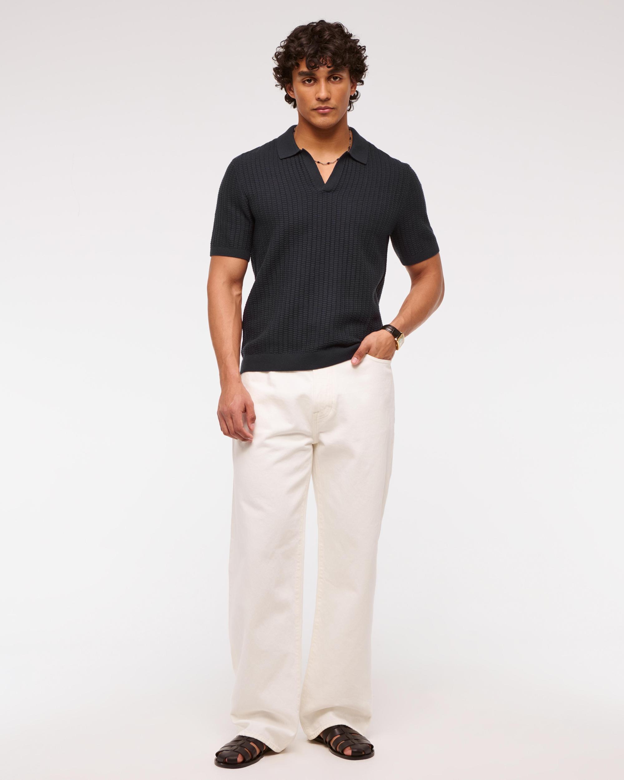 Classic Stitch Johnny Collar Sweater Polo Product Image