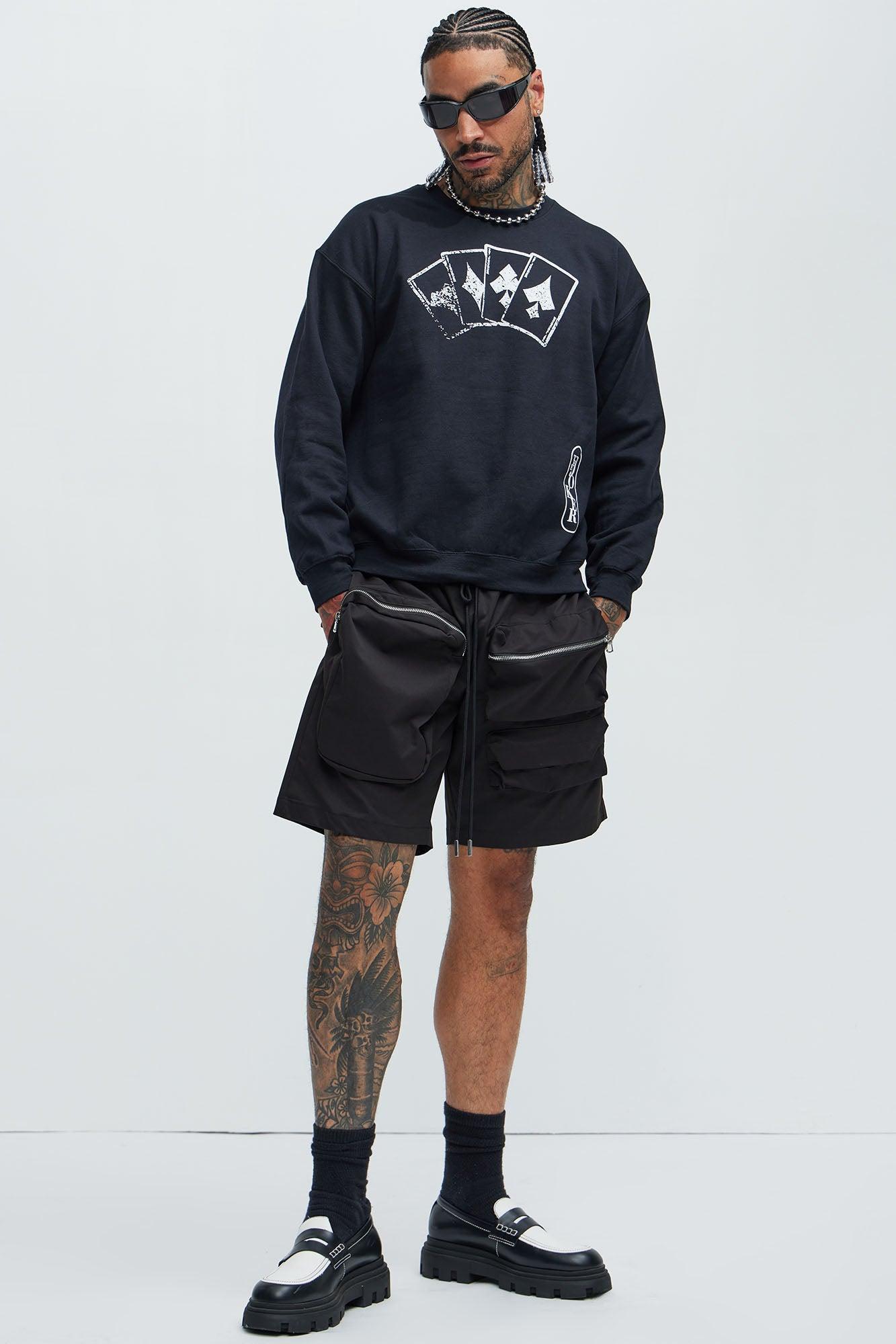 Joker Gotham Villan Crew Neck Sweatshirt - Black Product Image