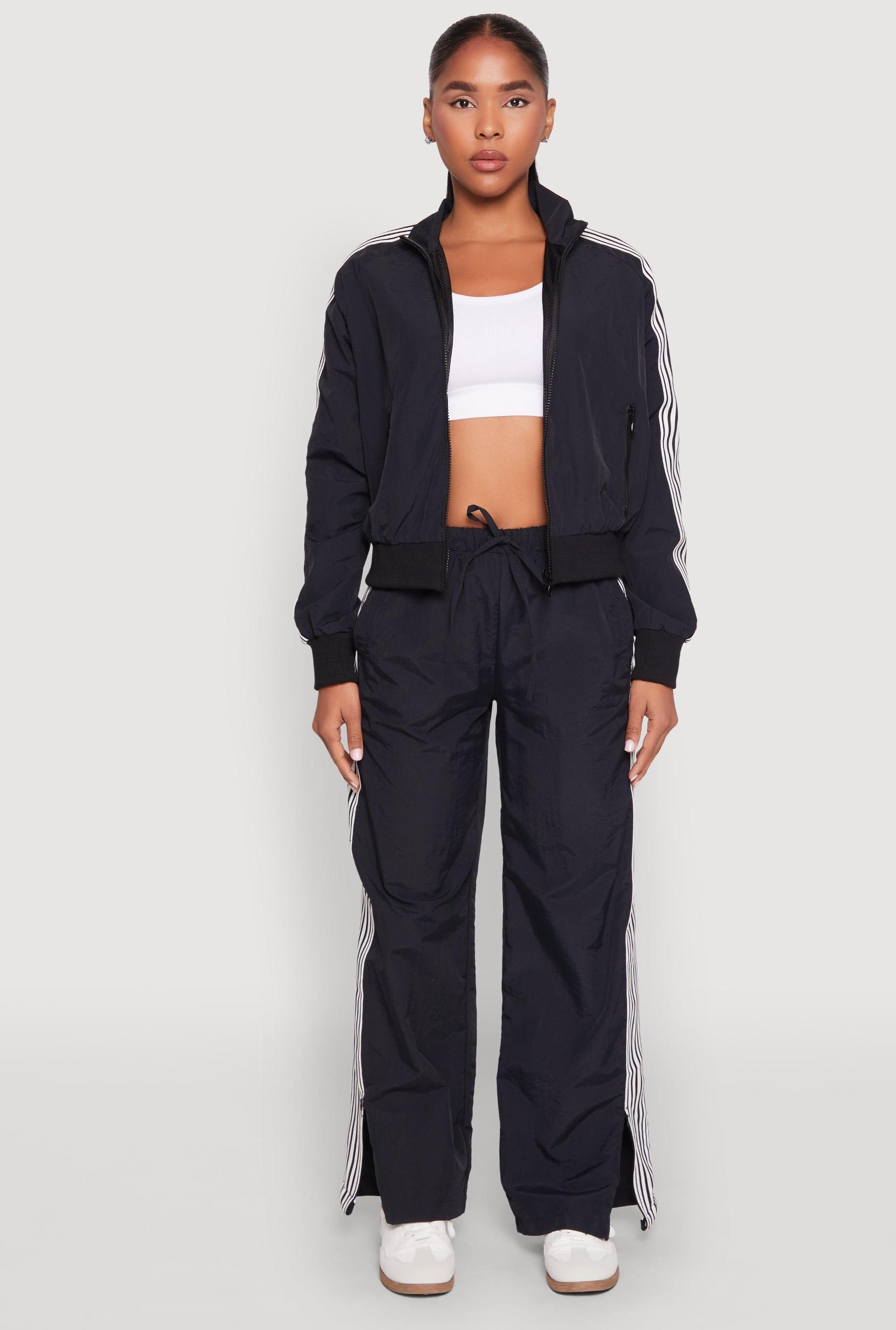 Womens Contrast Trim Slit Hem Track Pants Product Image