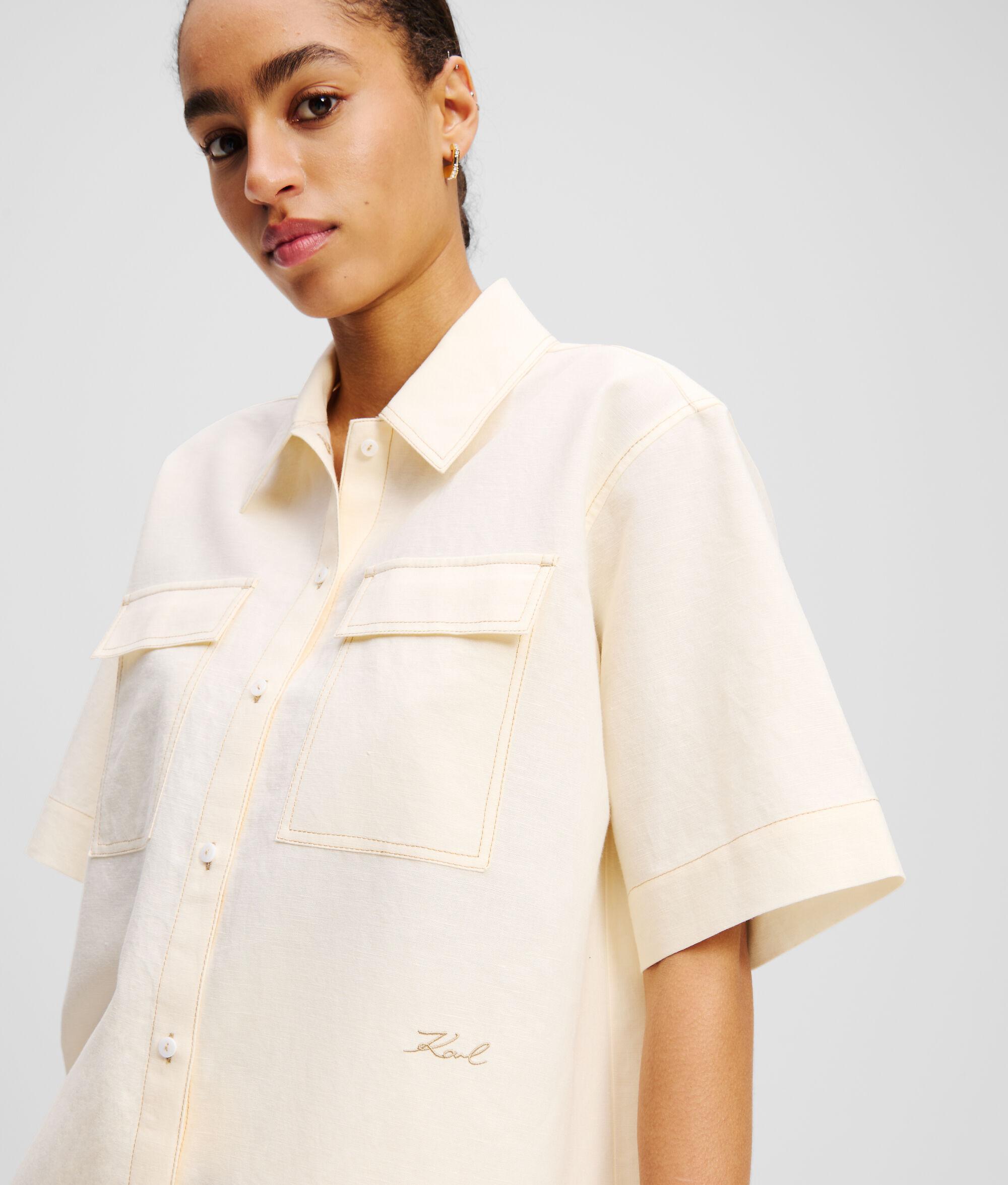 LINEN-BLEND BLOUSE Product Image
