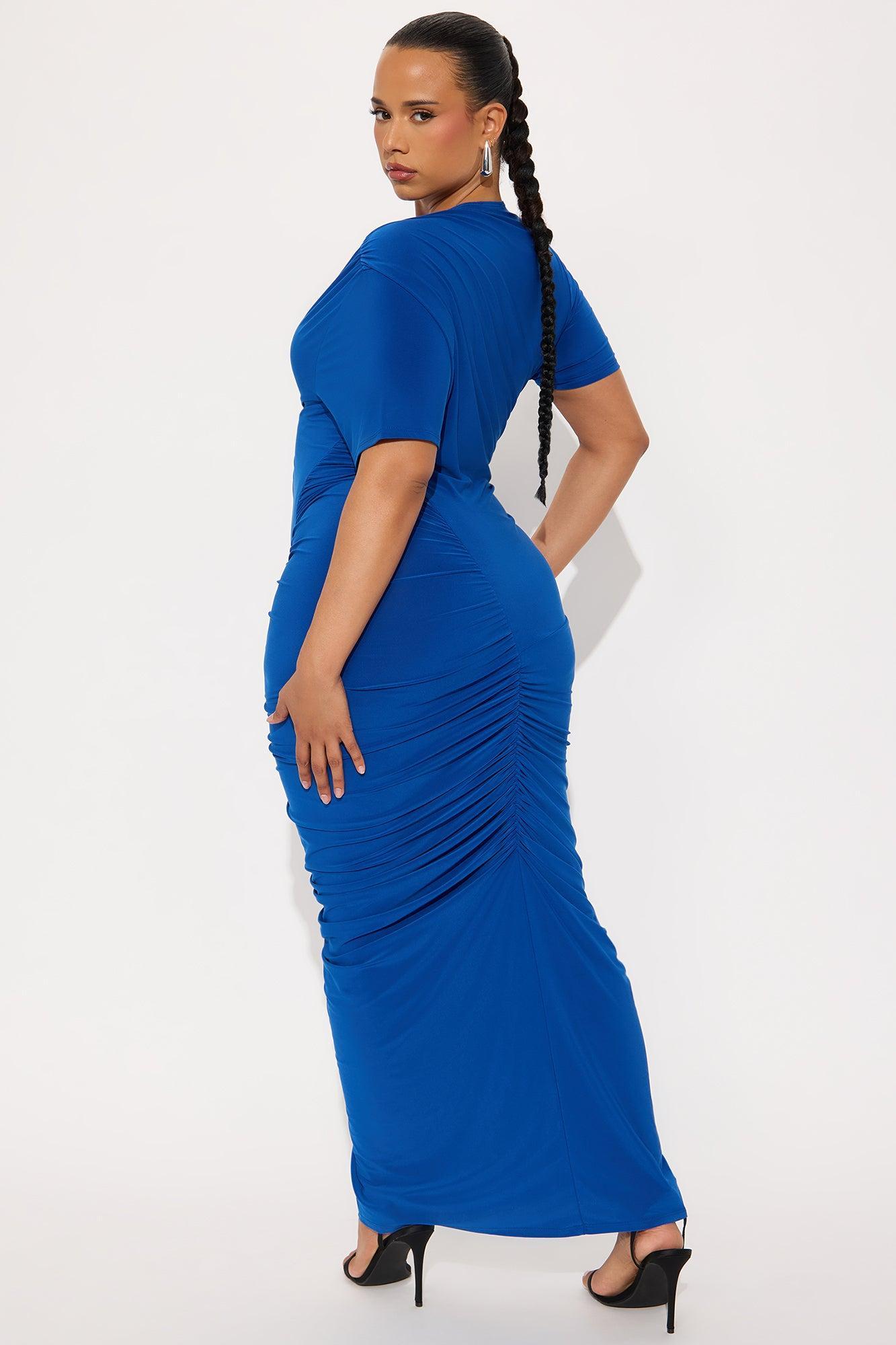 Keep Calling Ruched Maxi Dress - Royal Product Image