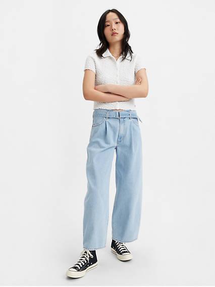 Belted Baggy Women's Jeans Product Image