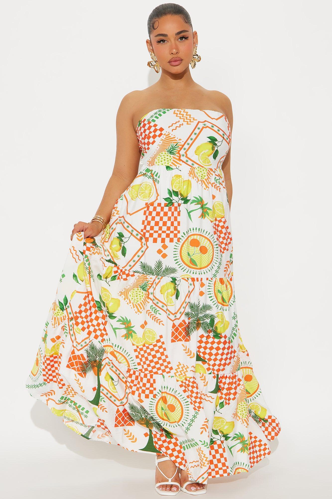 Main Squeeze Printed Maxi Dress - Off White/combo Product Image
