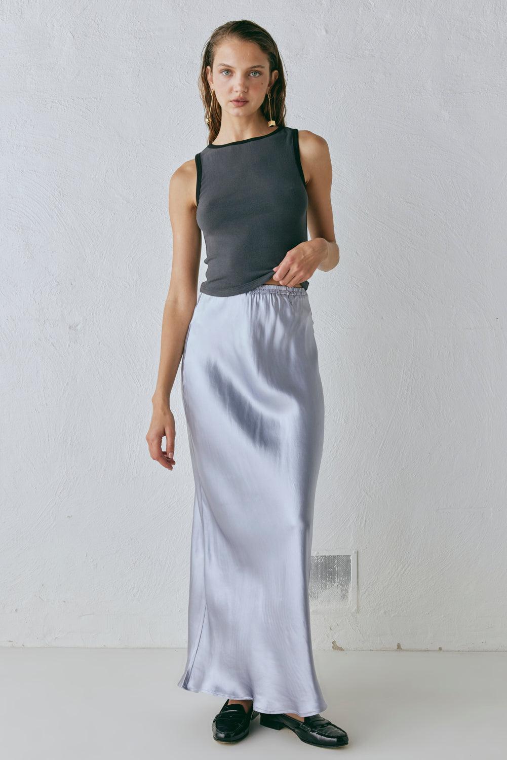 Florence Bias Cut Maxi Skirt Pearl Product Image