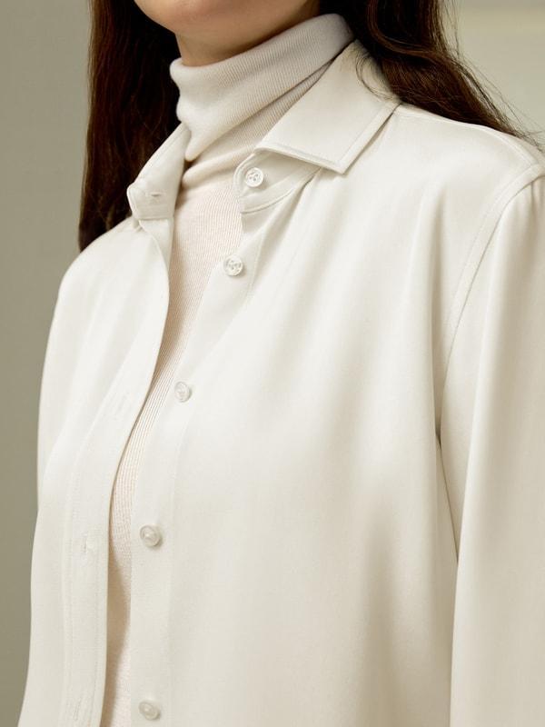 Classic Longline Silk Shirt Product Image