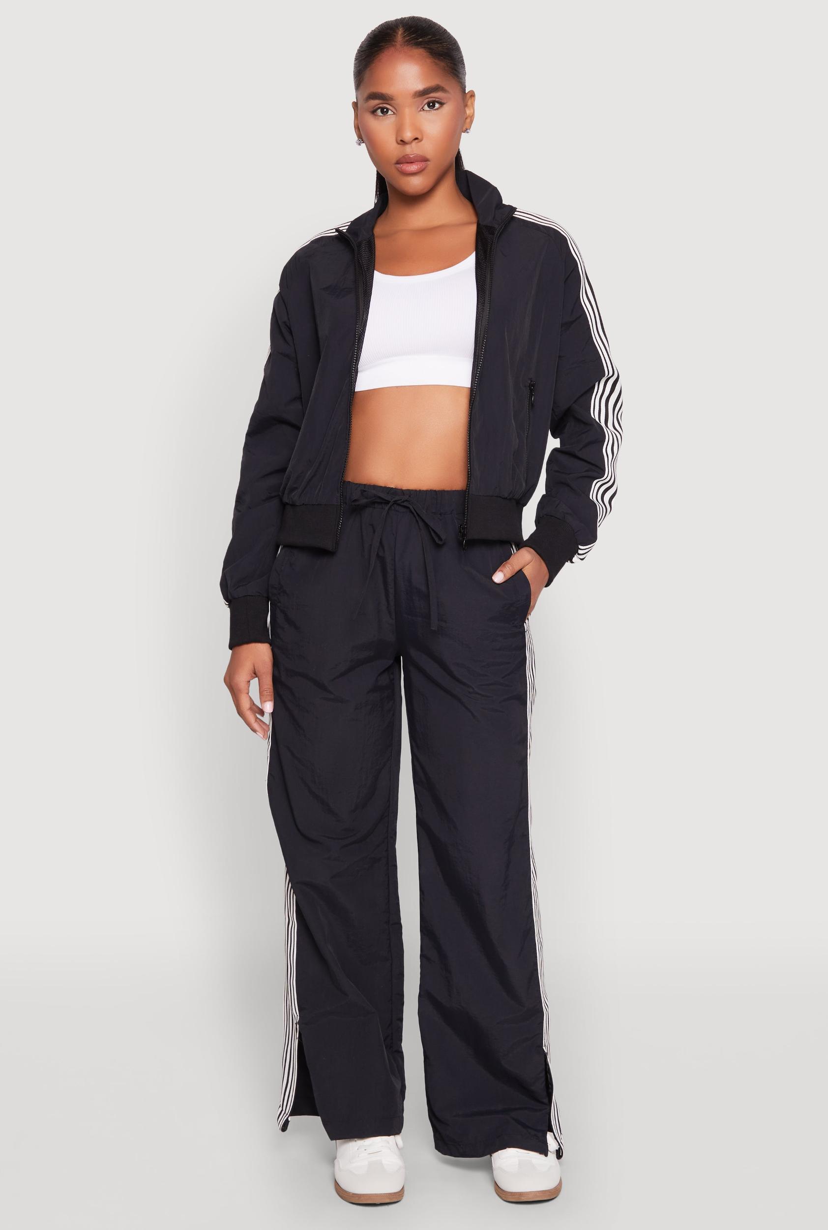 Womens Contrast Trim Slit Hem Track Pants Product Image