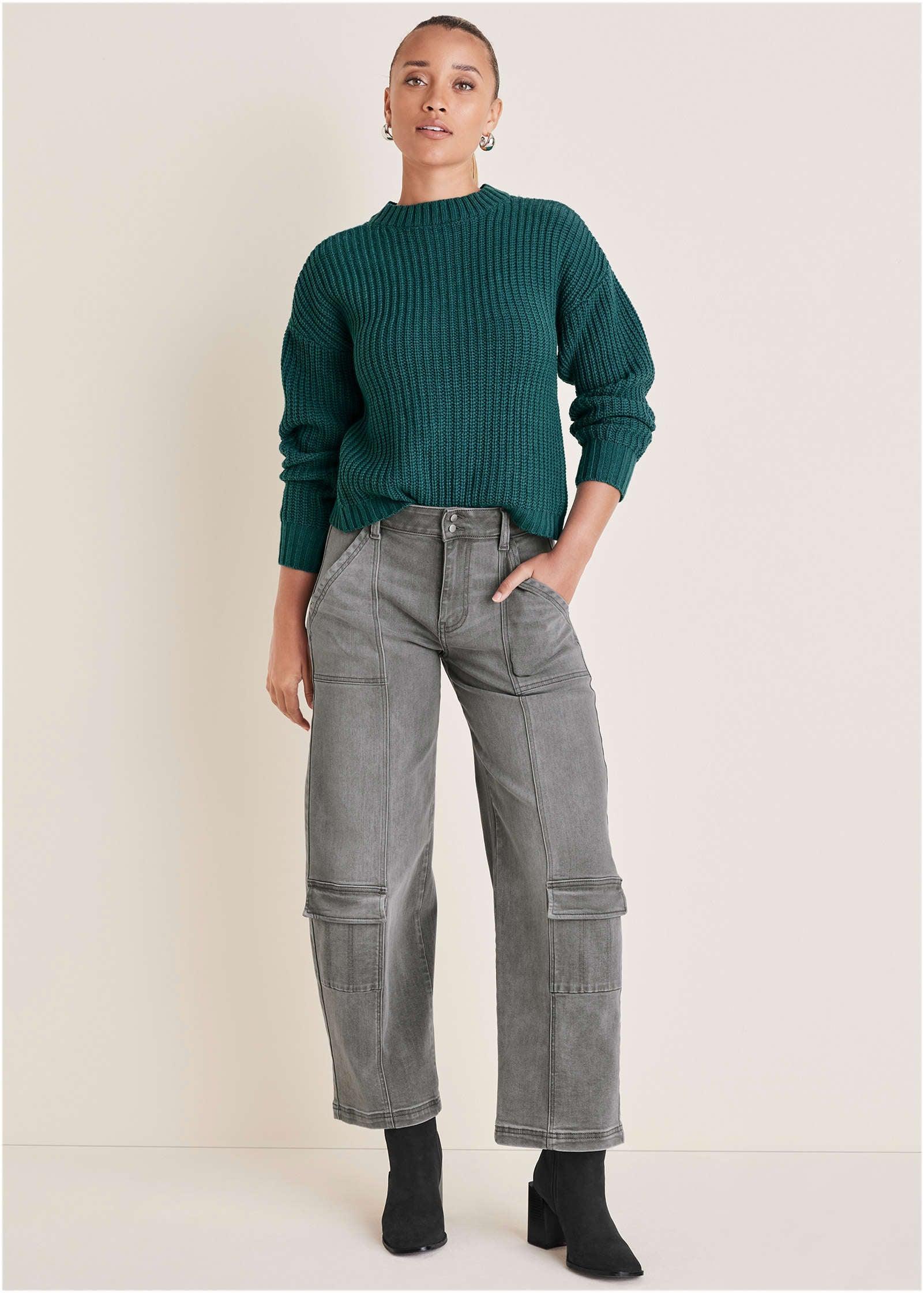 Button Back Detail Sweater - Deep Lake Product Image