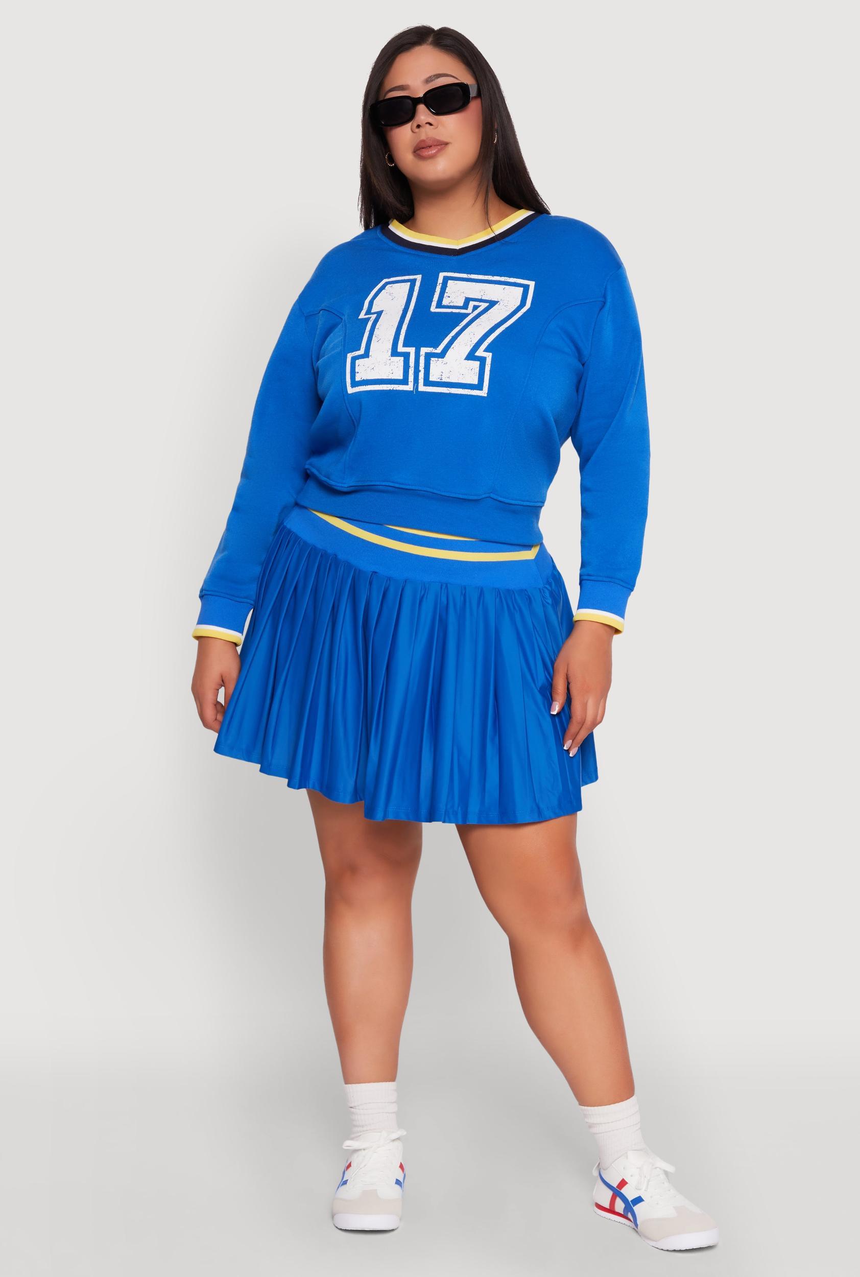 Womens Plus Size Contrast Trim Pleated Skort Product Image