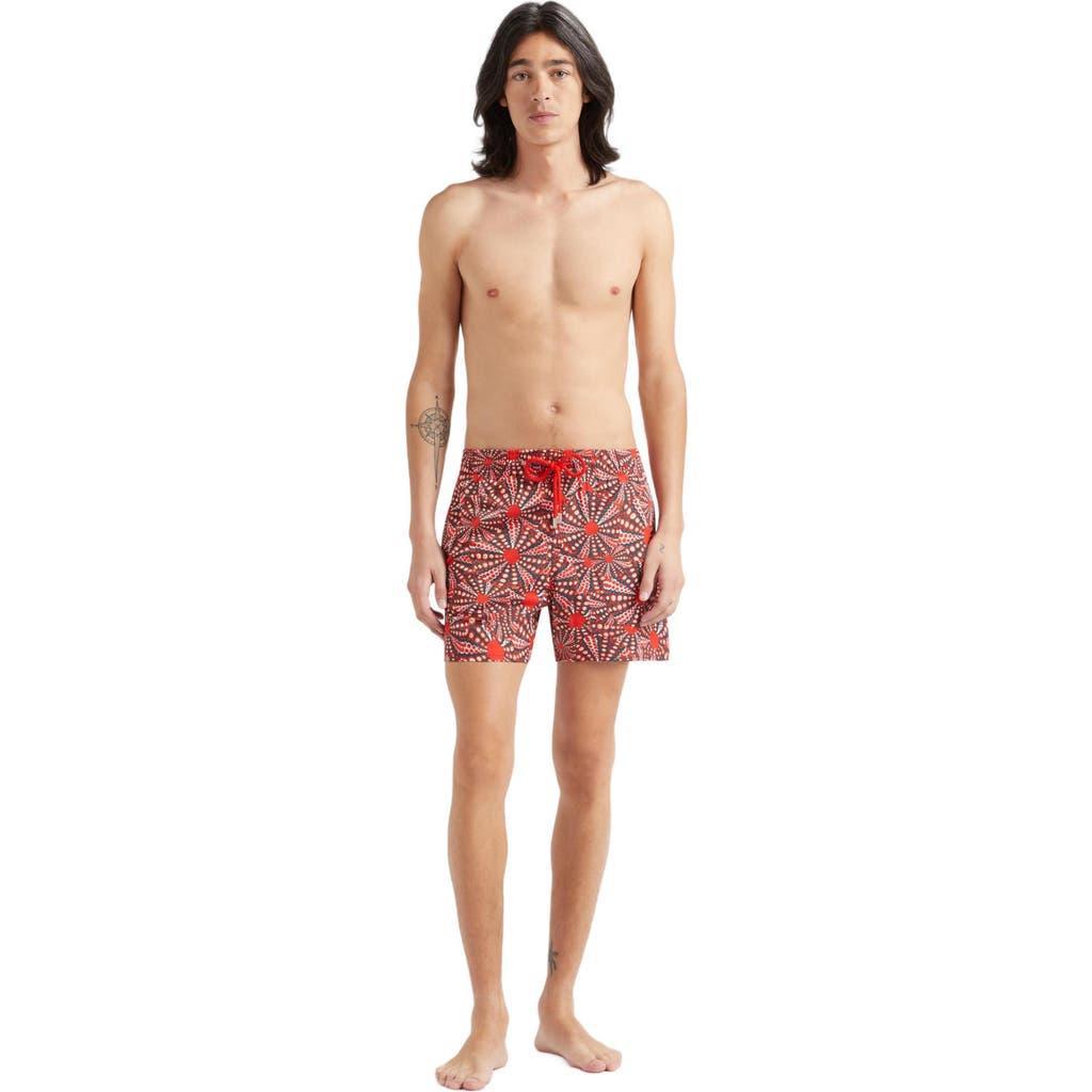 Vilebrequin Men's Oursinades Stretch Swim Trunks in Coquelicot at Nordstrom, Size Xx-Large Product Image