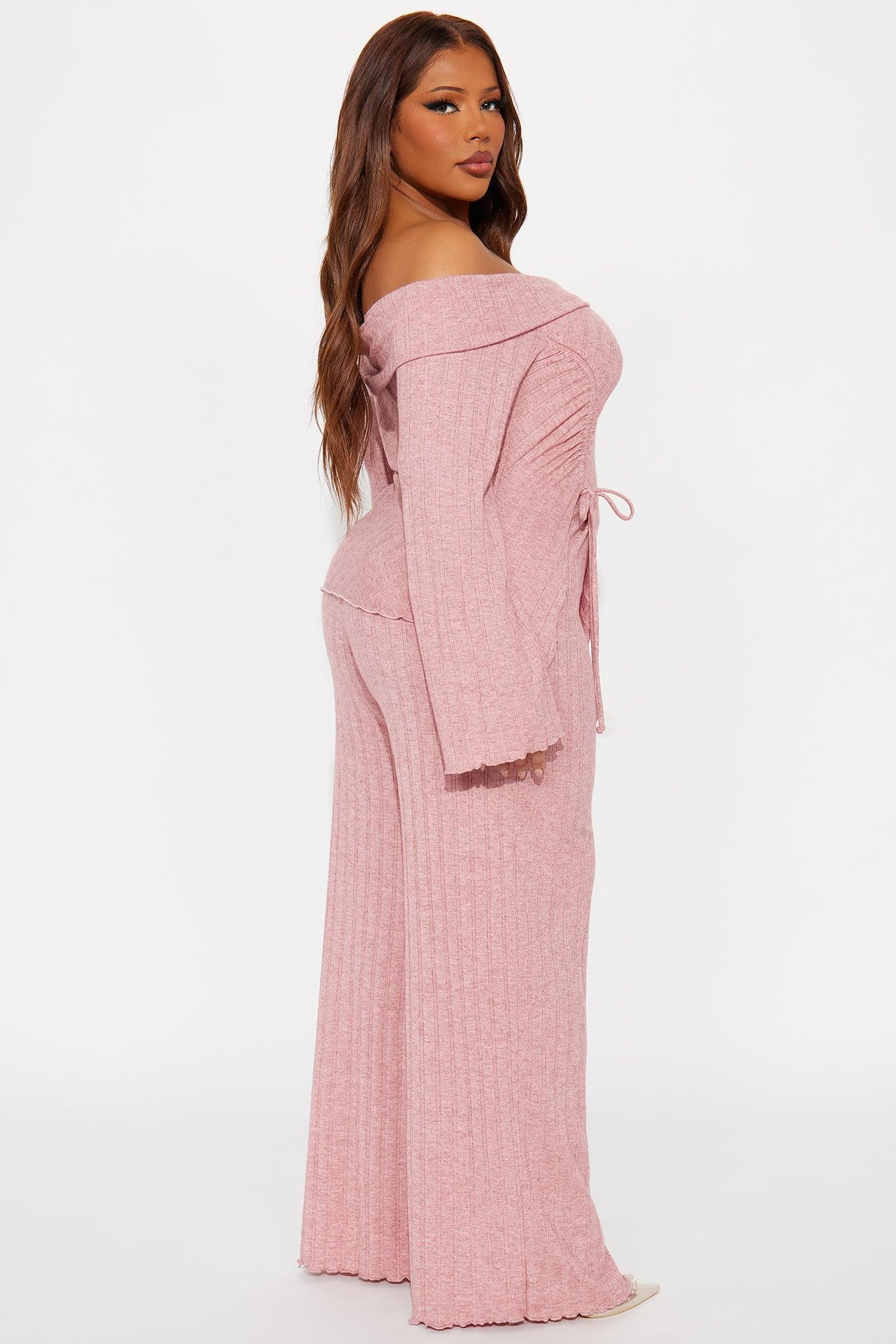 Kaia Off Shoulder Pant Set - Mauve Female Product Image