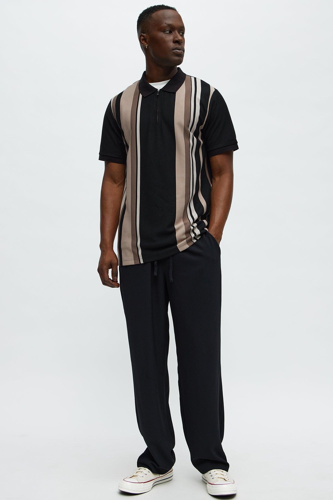Golden Hour Straight Elastic Waist Trousers - Black Male Product Image