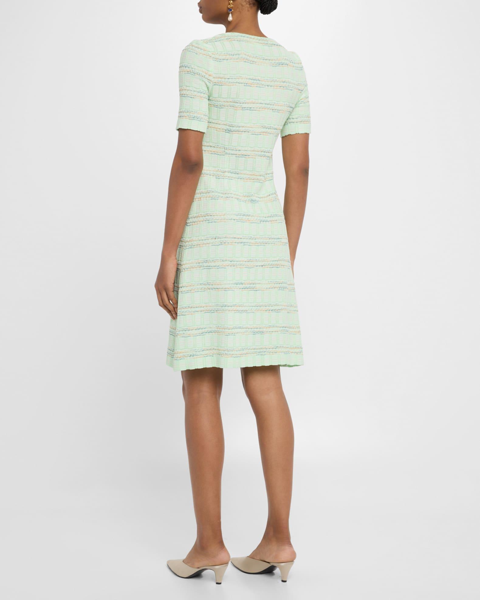 Textured Plaid Knit Sweater Dress Product Image