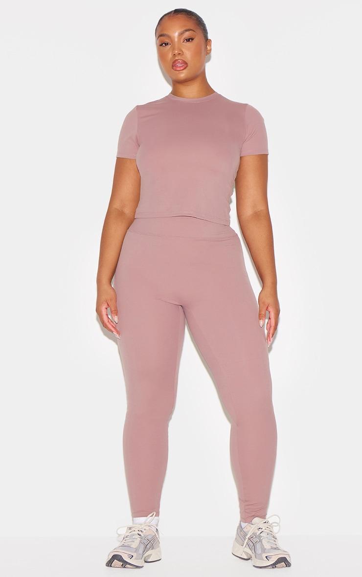 Mauve Ultimate Sculpt Longline Short Sleeve Gym Top Product Image