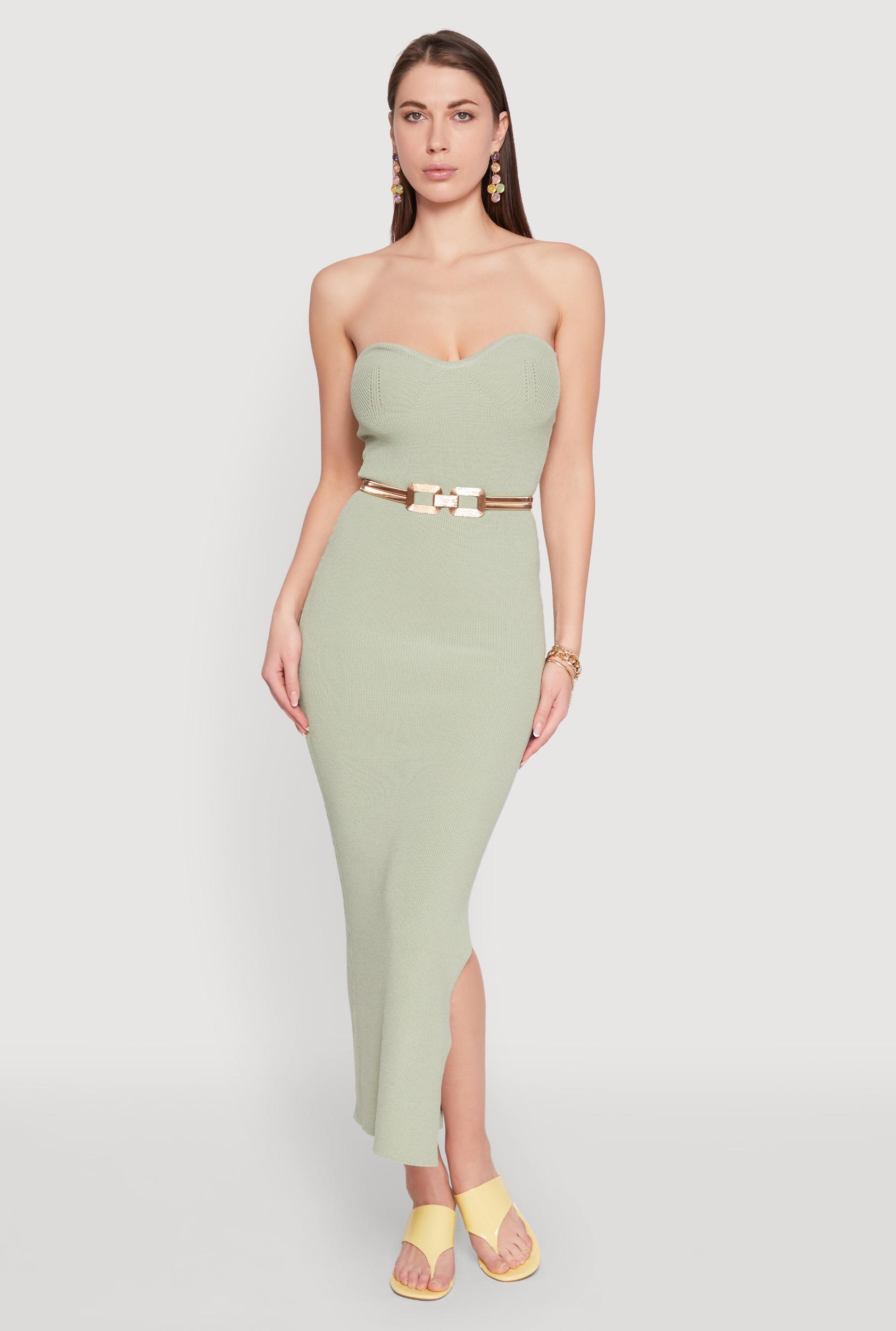Womens Side Slit Maxi Tube Dress Product Image