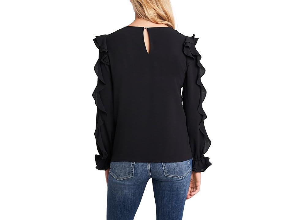 CeCe Long Sleeve Blouse with Ruffle Sleeve Detail (Rich ) Women's Clothing Product Image