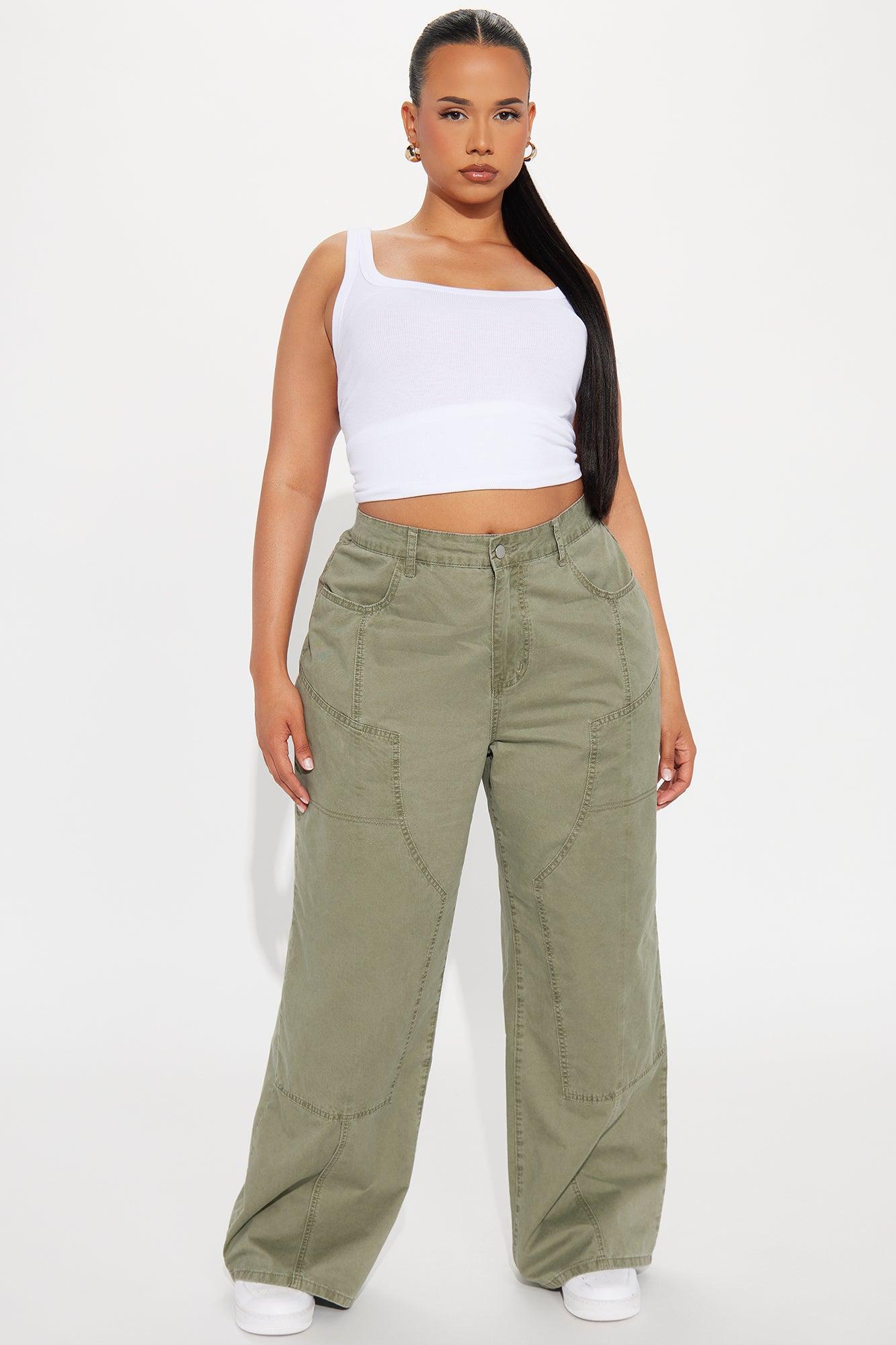 Megan Wide Leg Pant - Olive Product Image