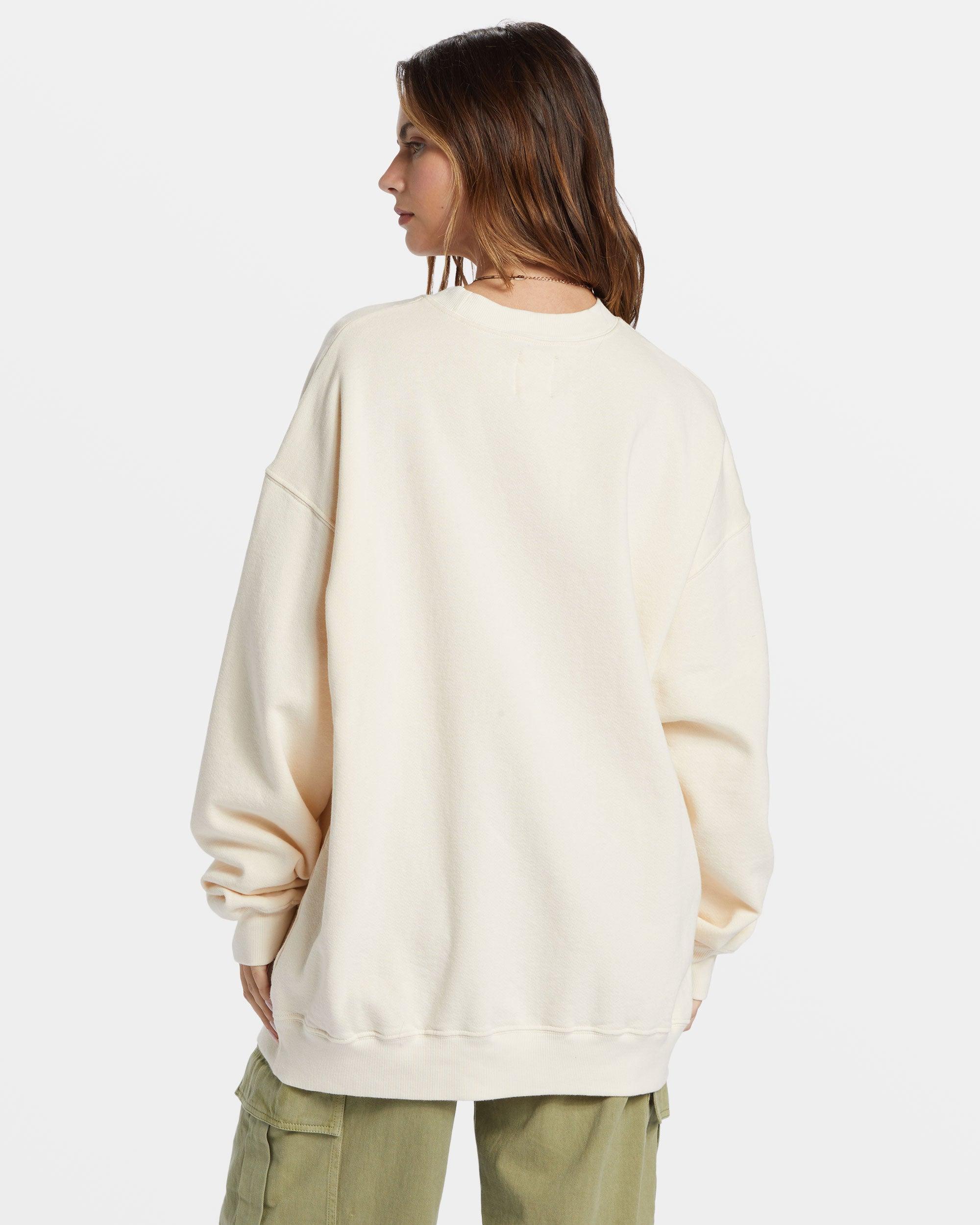 Ride In Oversized Crewneck Sweatshirt - White Cap Female Product Image