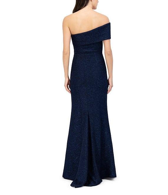 Eliza J One Sleeve Shimmer Knit Mermaid Gown Product Image