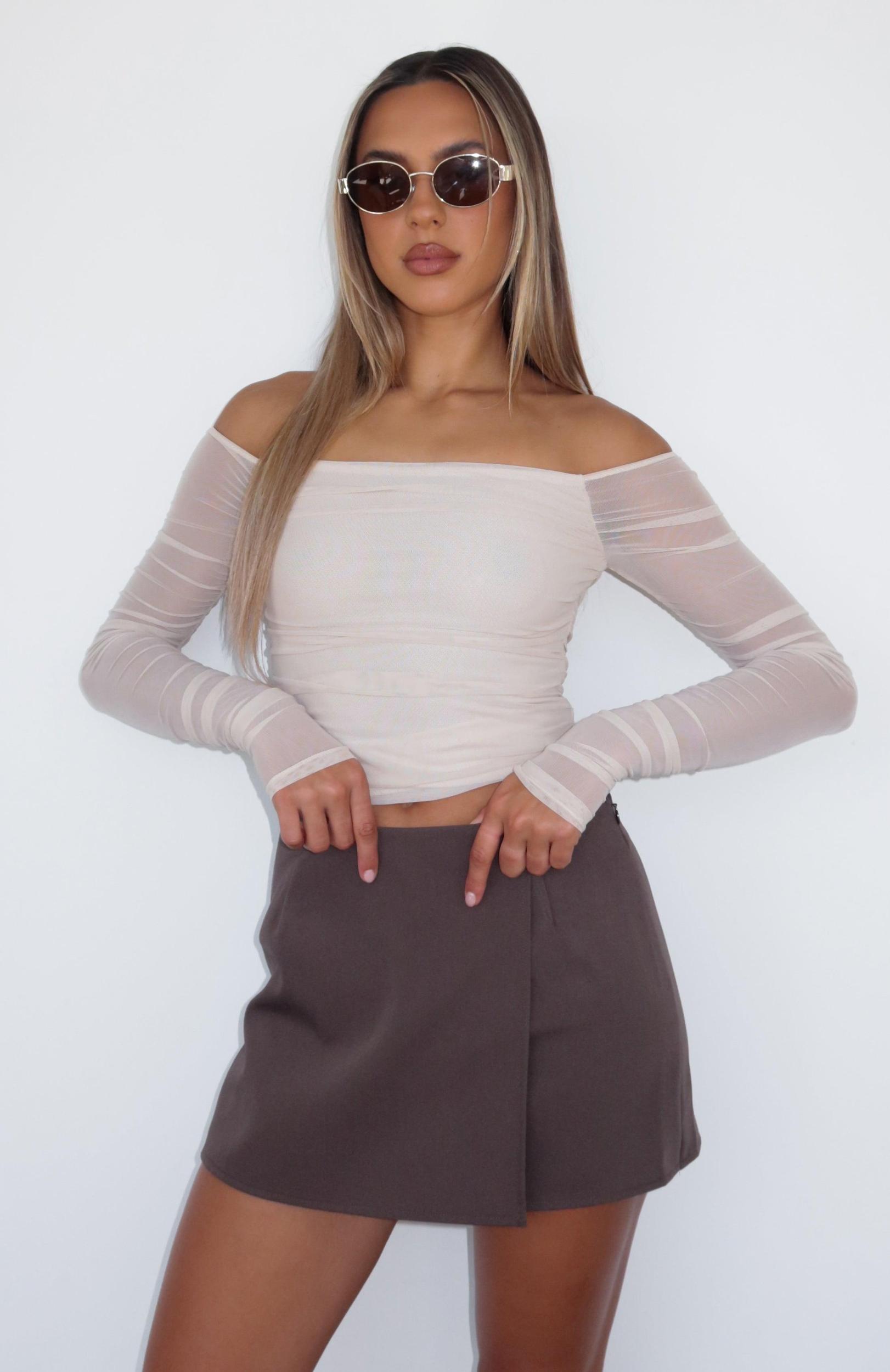 Hear Me Now Mini Skort Chocolate Product Image