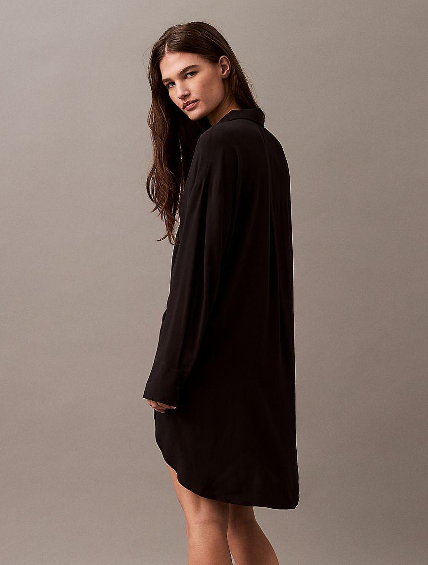Woven Viscose Relaxed Shirt Dress Product Image