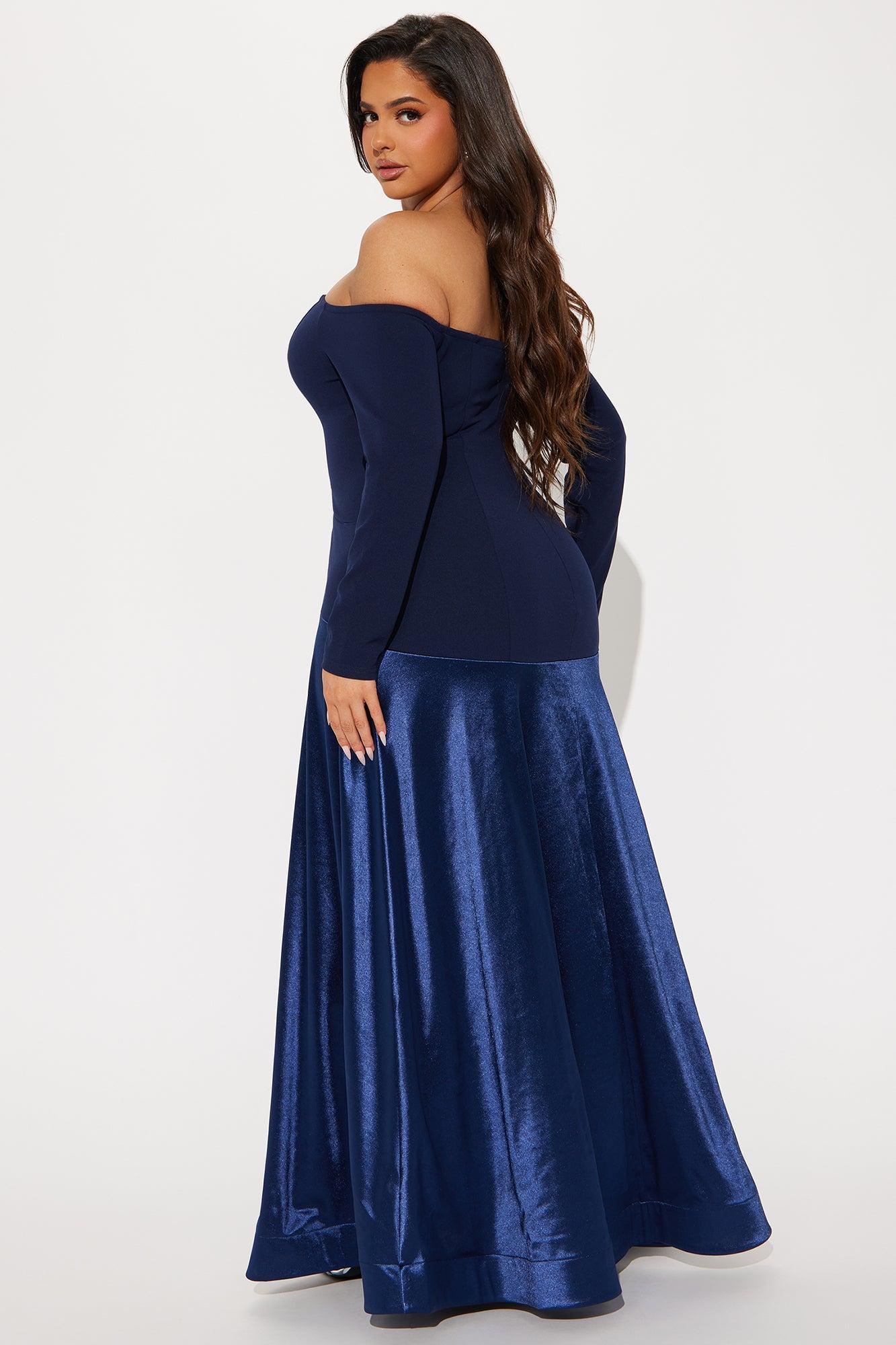 Olivia Contrast Maxi Dress - Navy Product Image