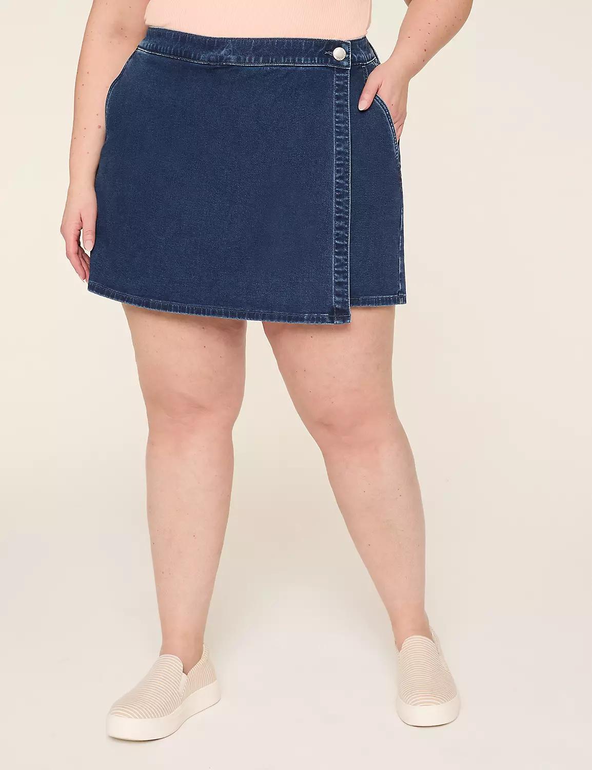 Signature Fit Denim Skort - 4.5" Inseam Product Image
