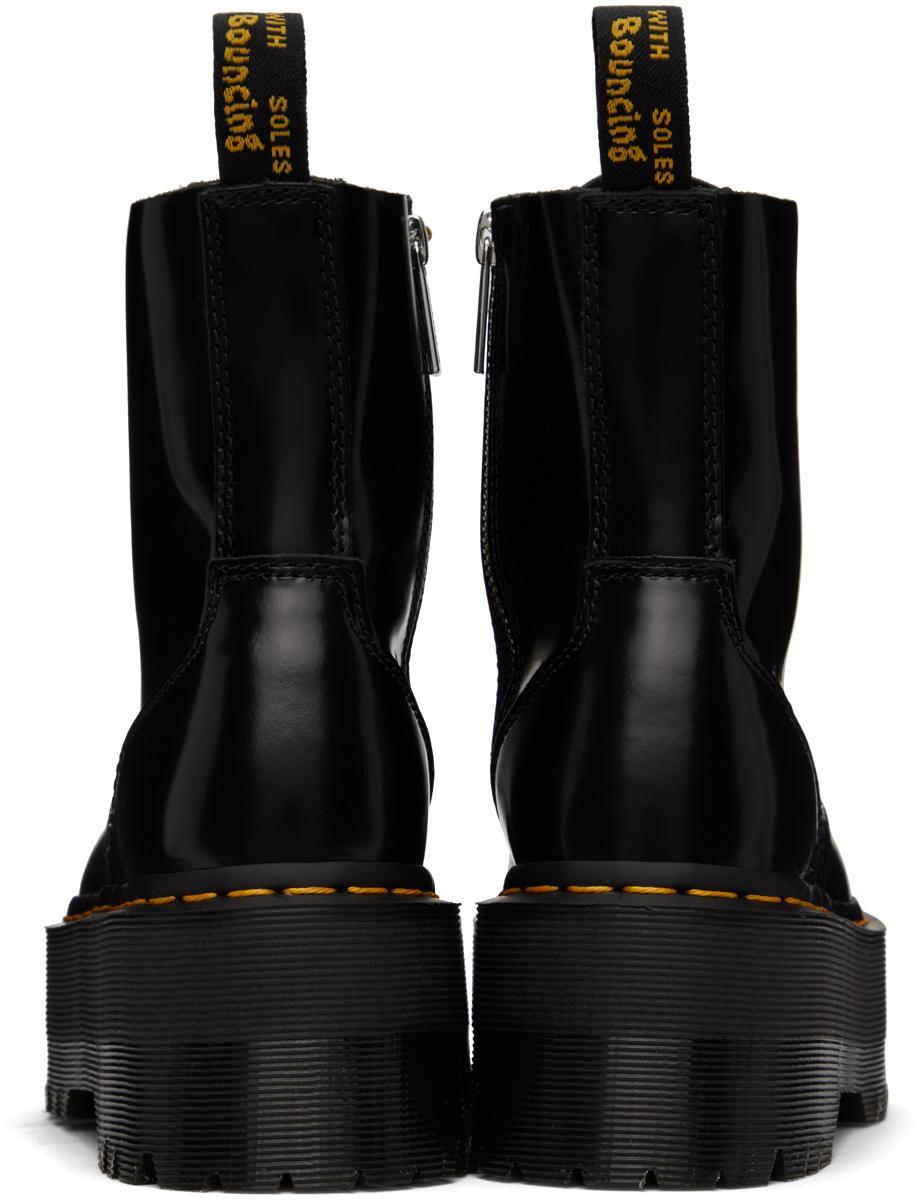 DR. MARTENS' Black Jadon Max Platform Boots In Black Buttero Product Image