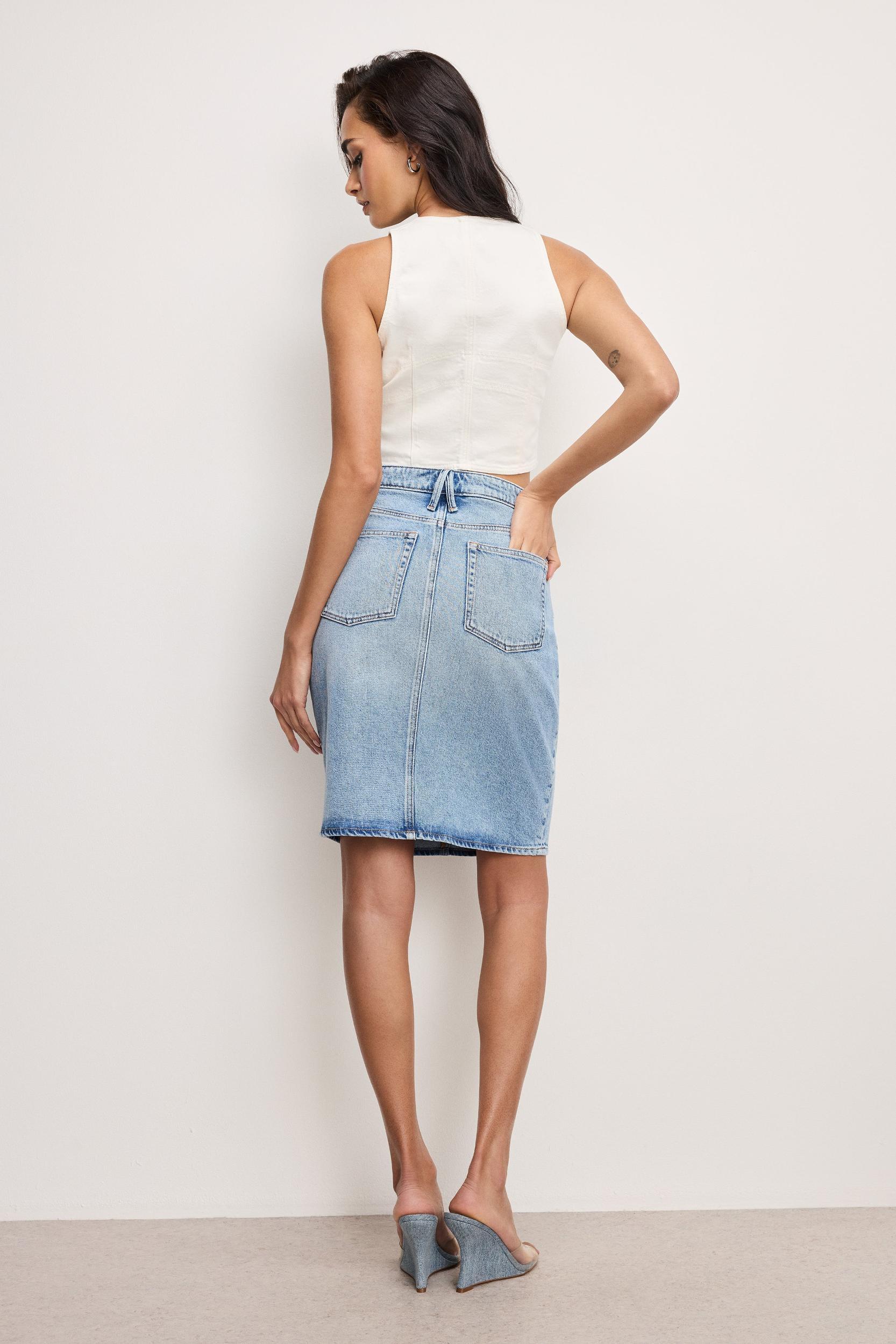 GOOD 90S MIDI SKIRT | INDIGO969 Product Image