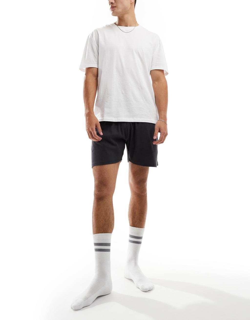 ASOS DESIGN capsule collection rib lounge short in charcoal Product Image