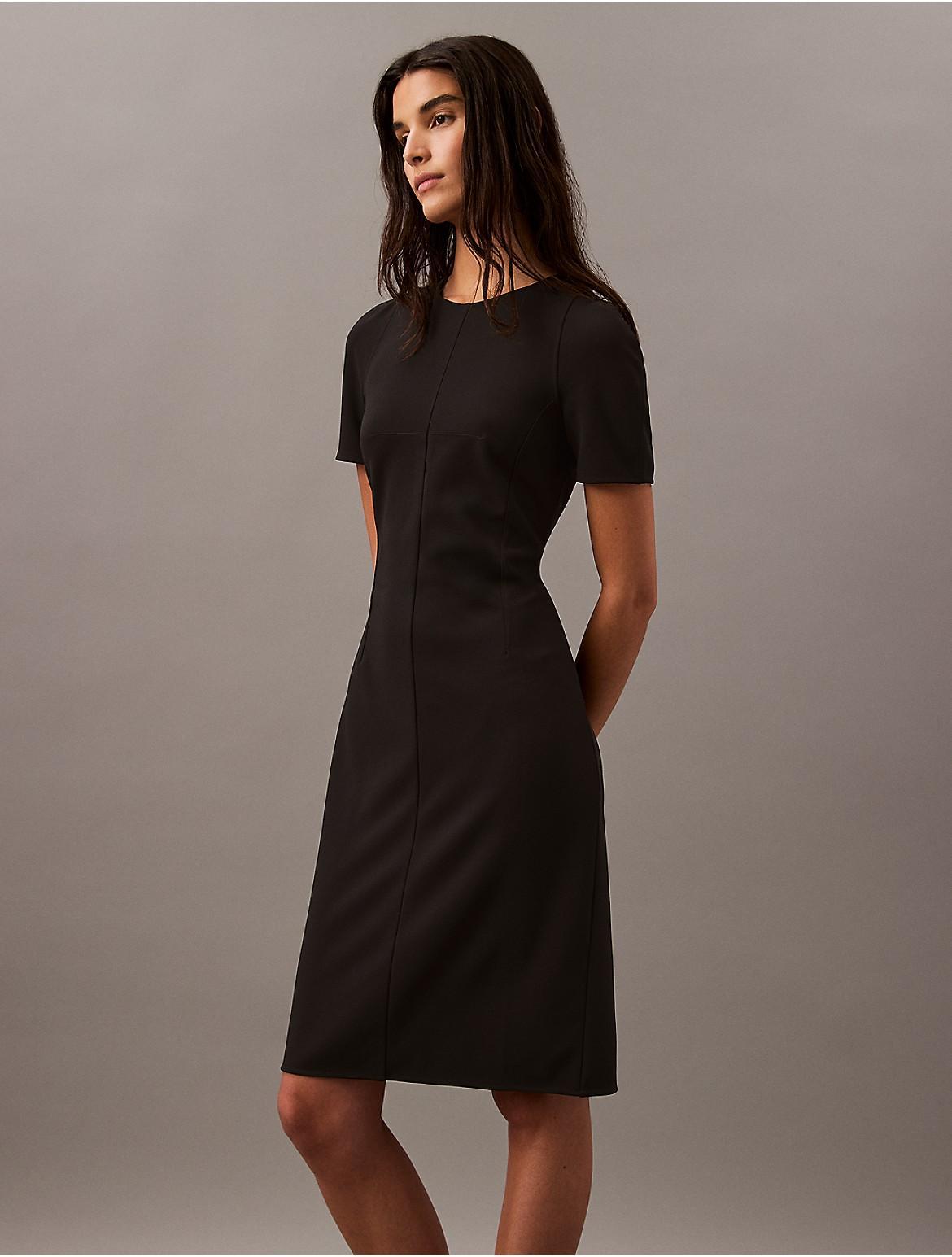Calvin Klein Women's Compact Stretch Crepe Shift Dress - Neutral - XL Product Image