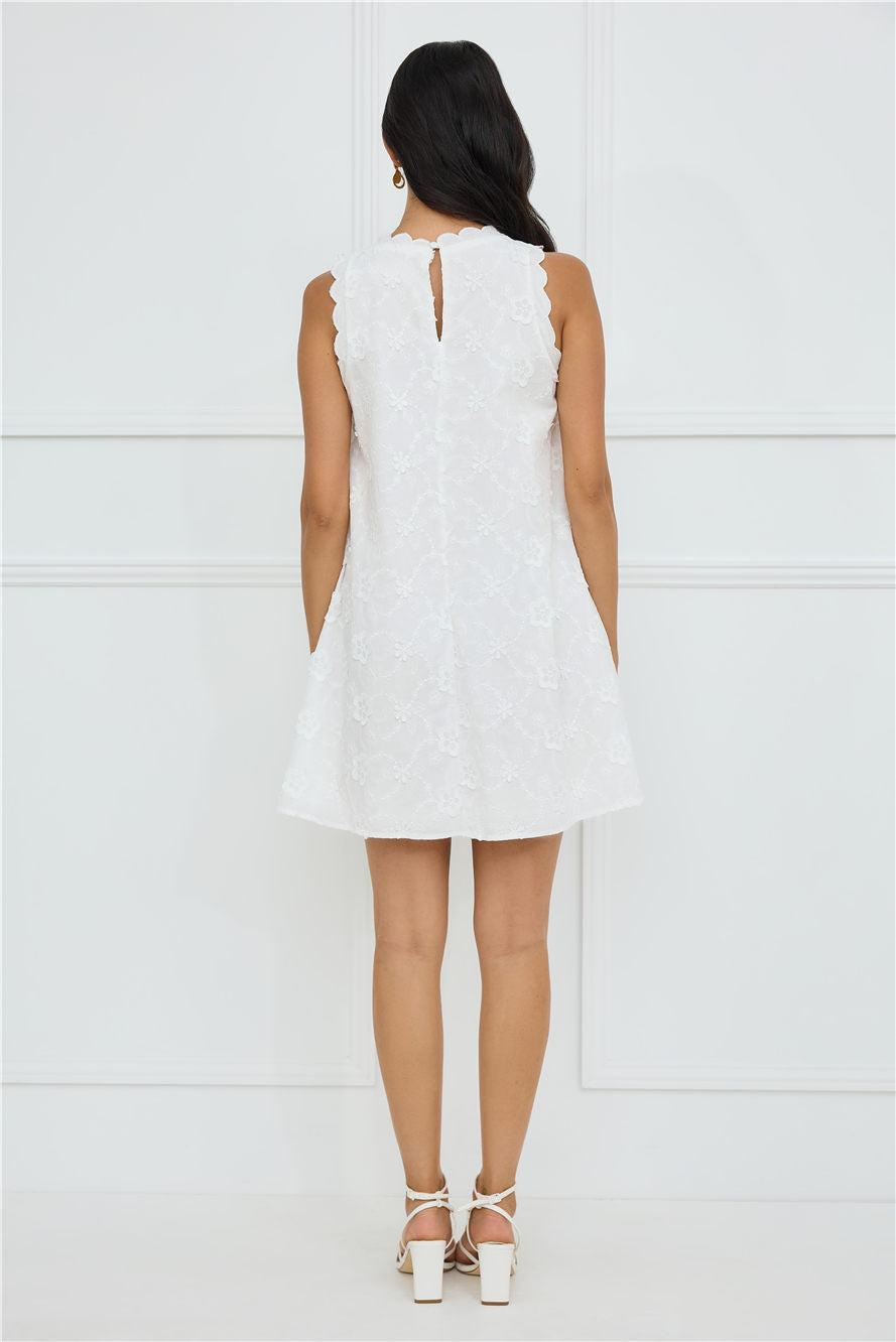 Seashell Chic Embroidered Mini Dress White Product Image