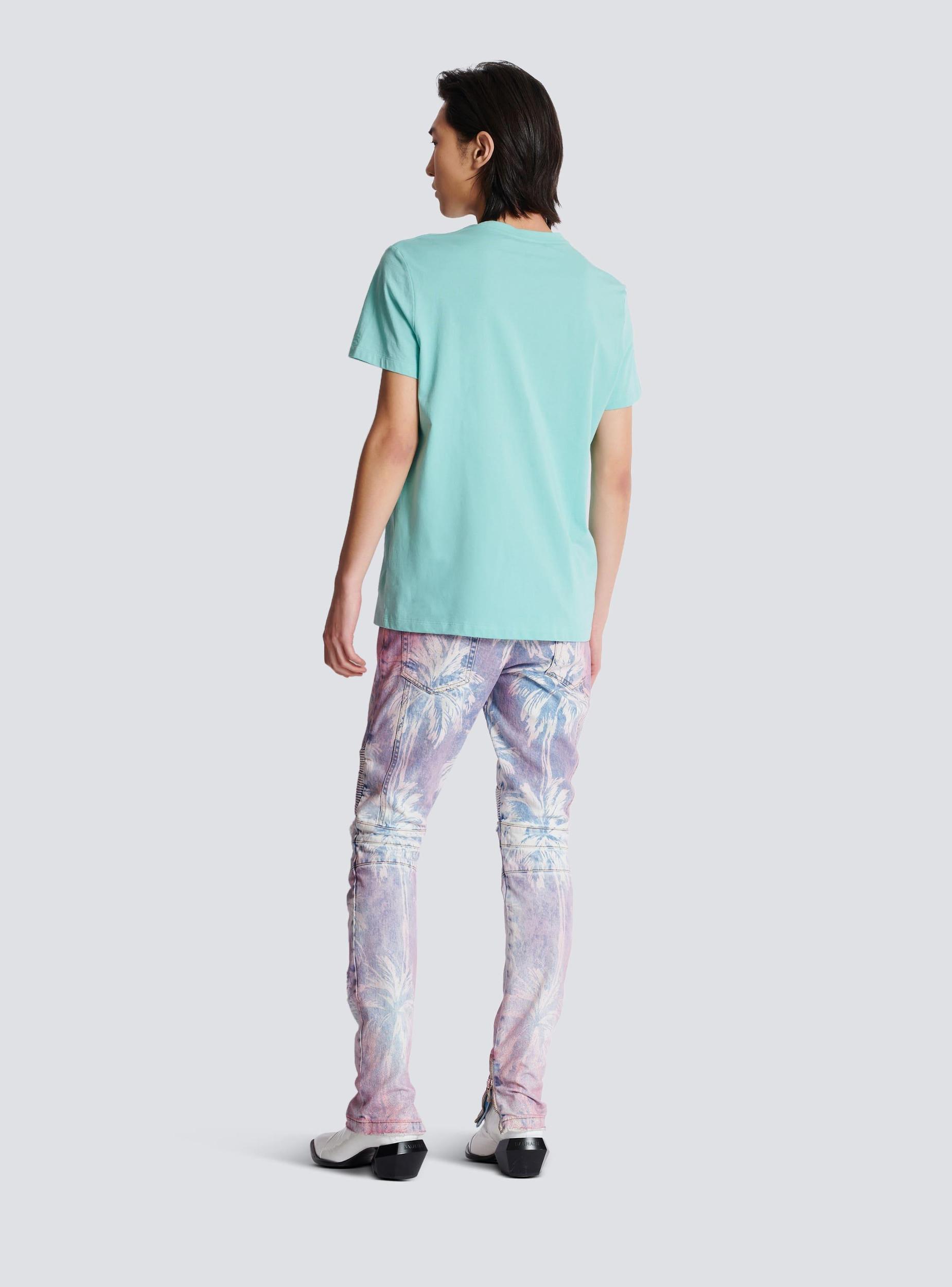 Balmain Paris flocked short-sleeved T-shirt Product Image