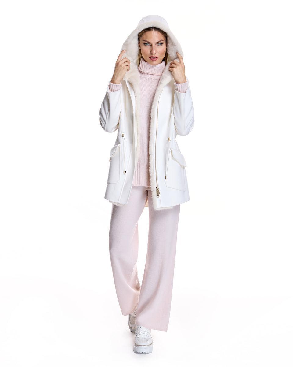 Wool blend Parka with Mink Trim Product Image