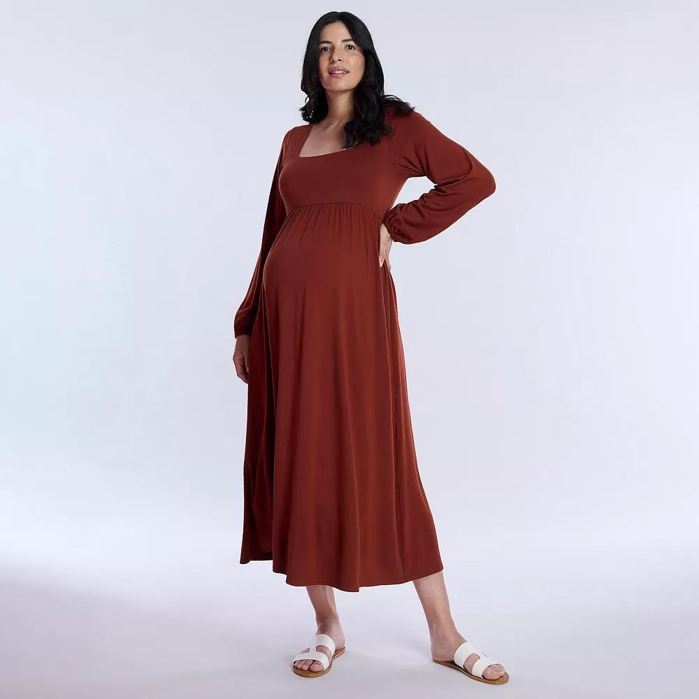 Maternity Motherhood® Empire Waist Maxi Dress, Women's, Size: XS-MAT, Vintage Blue Product Image