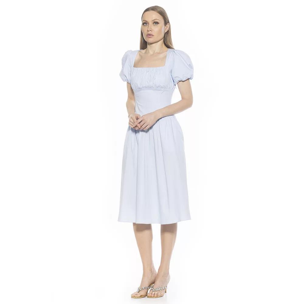 Women's ALEXIA ADMOR Jessi Dropped Waist Midi Dress, Size: 6, Halogen Blue Product Image