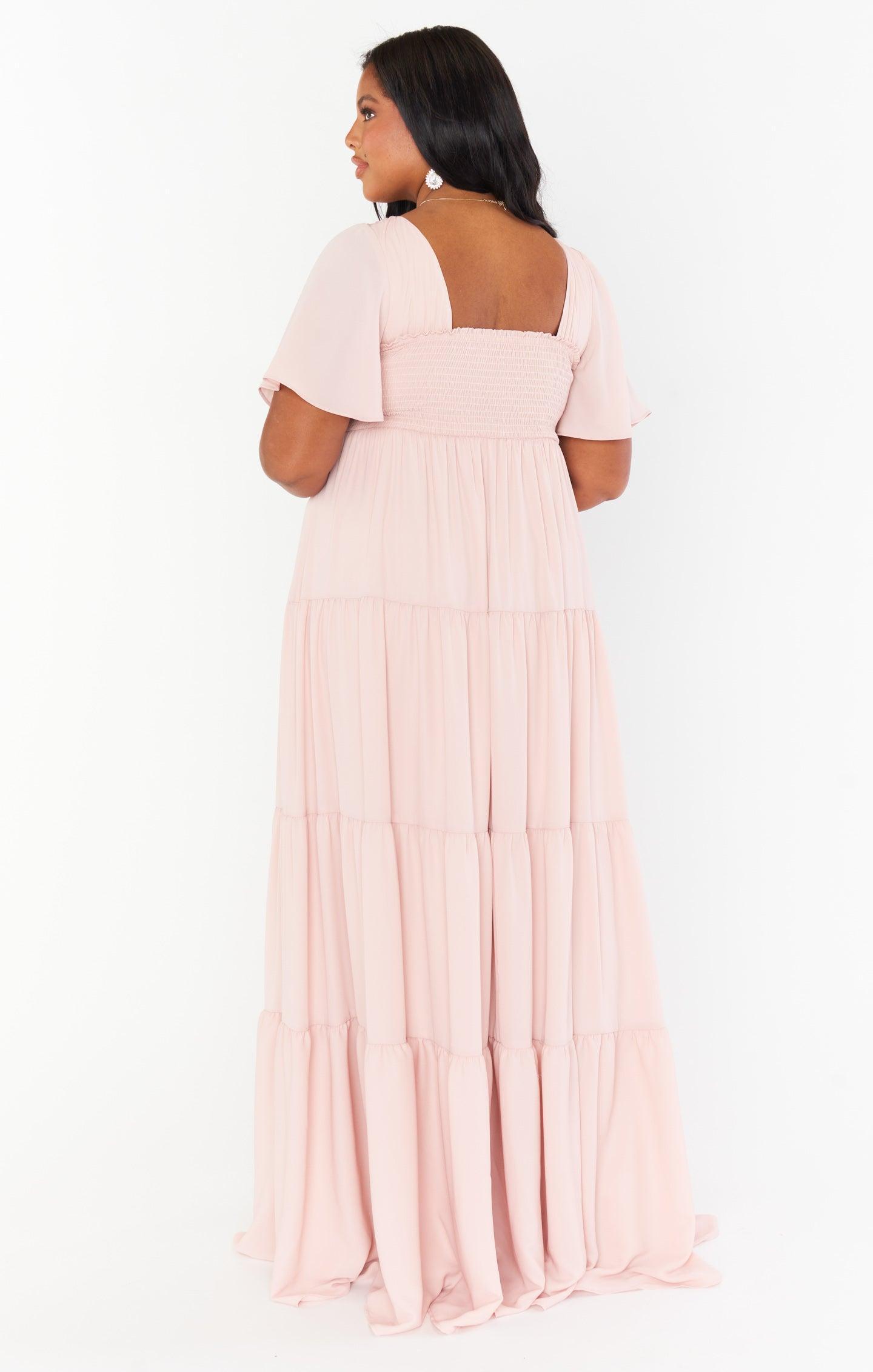 Nicole Maxi Dress ~ Dusty Blush Crisp Product Image