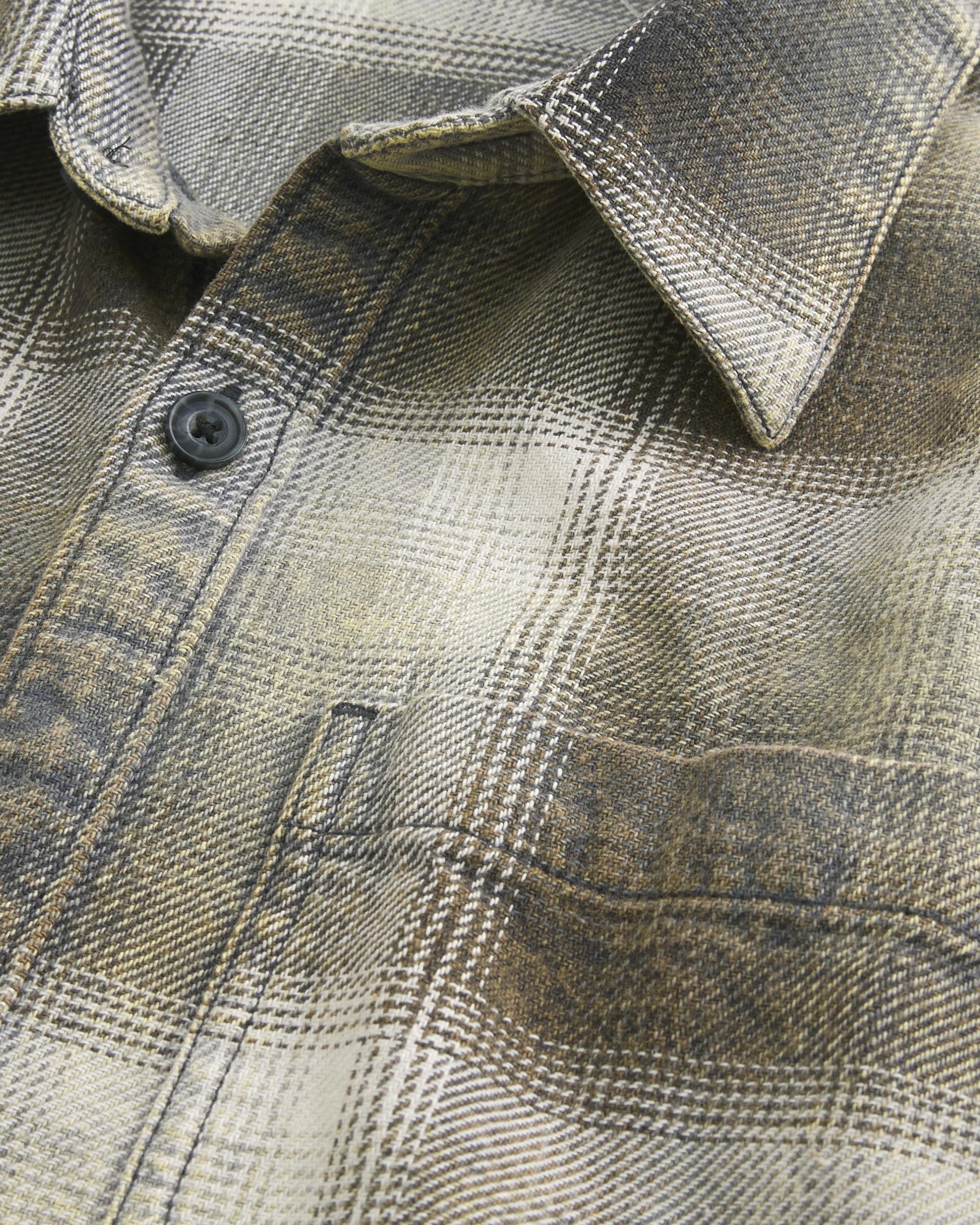 Boxy Washed Flannel Shirt Product Image