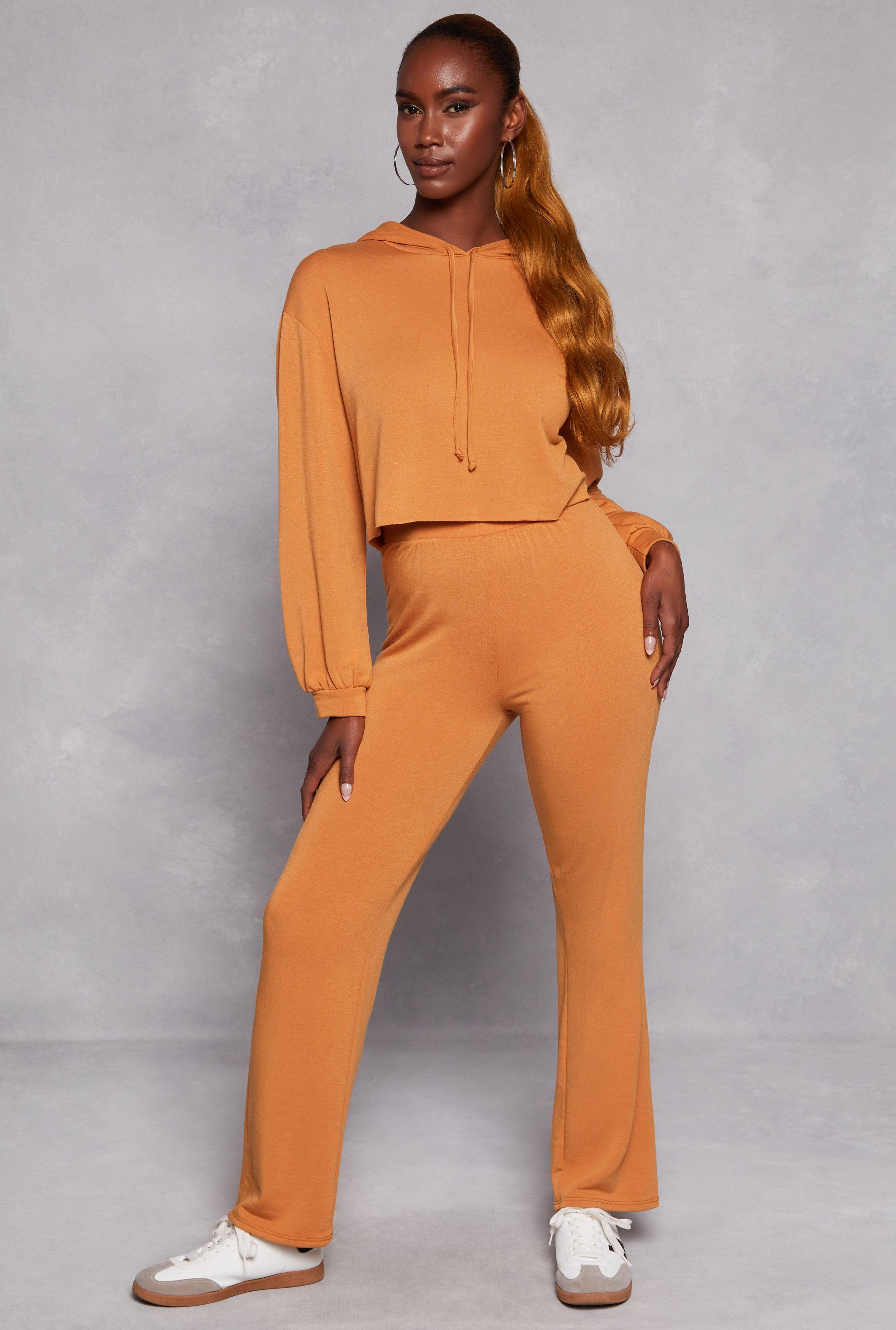 Womens French Terry High Waist Flare Pants Product Image