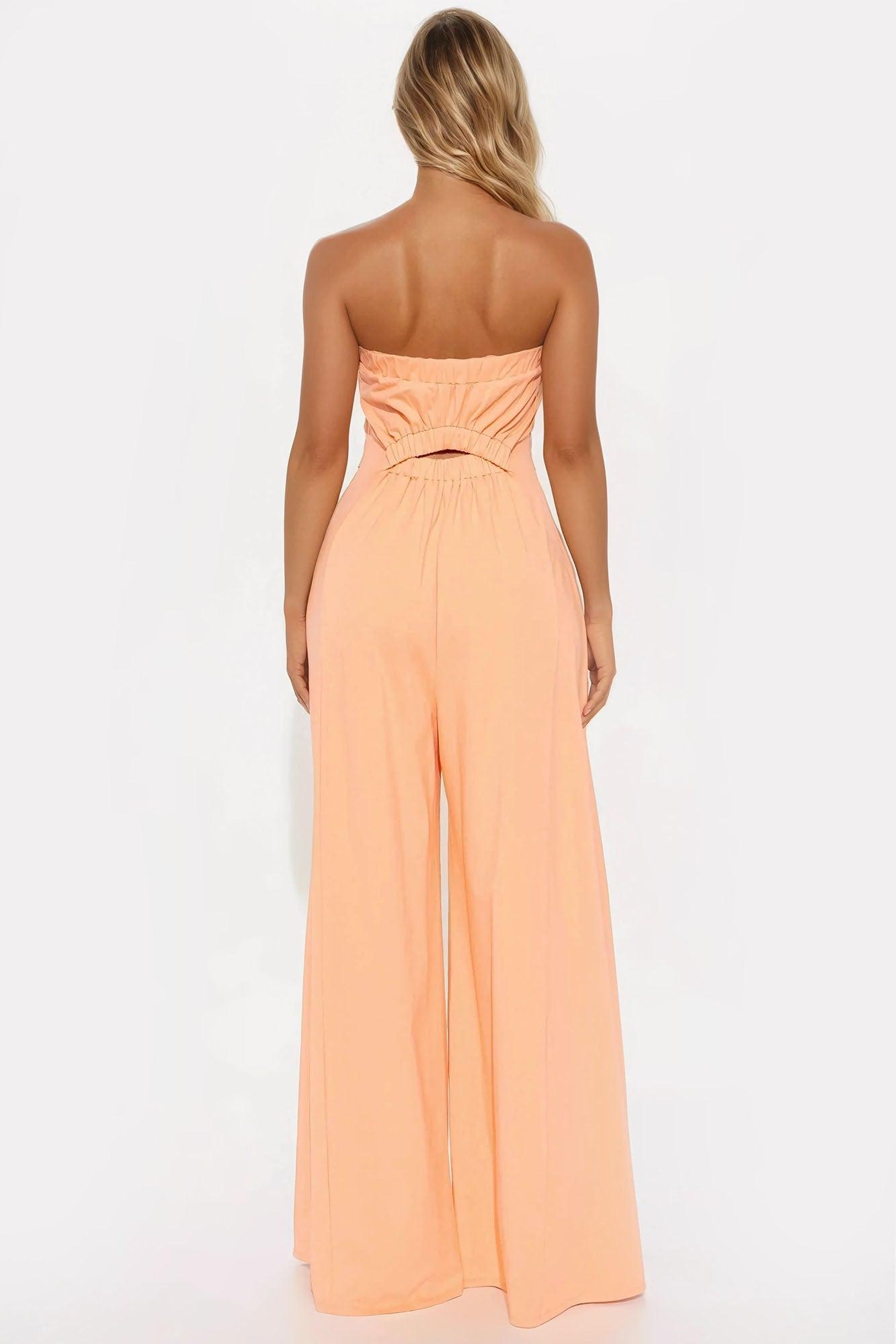 Leticia Strapless Jumpsuit - Orange Product Image