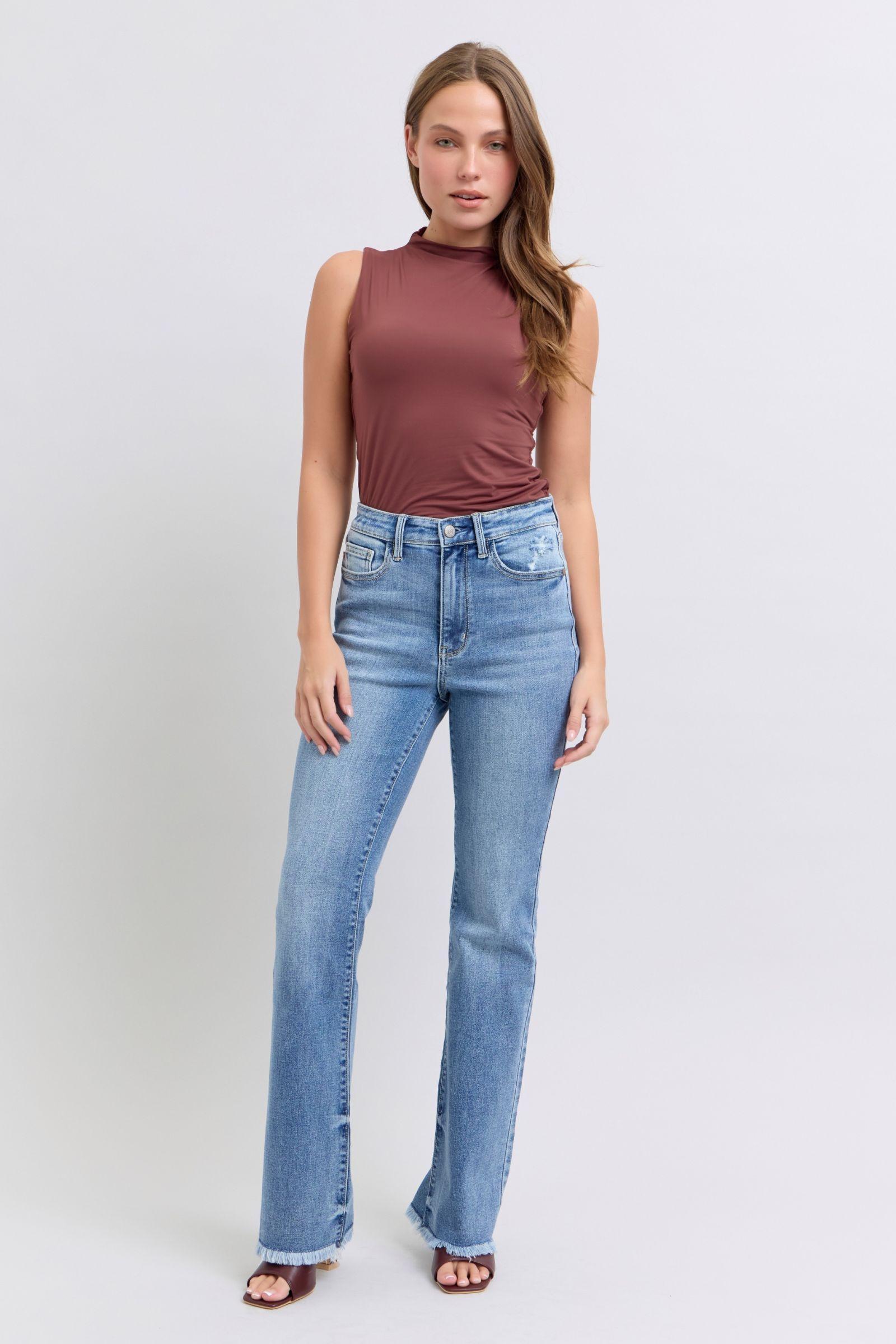 Kimberly Hi-Rise Raw Hem Bootcut Judy Blue Jeans - ONLINE EXCLUSIVE! Product Image