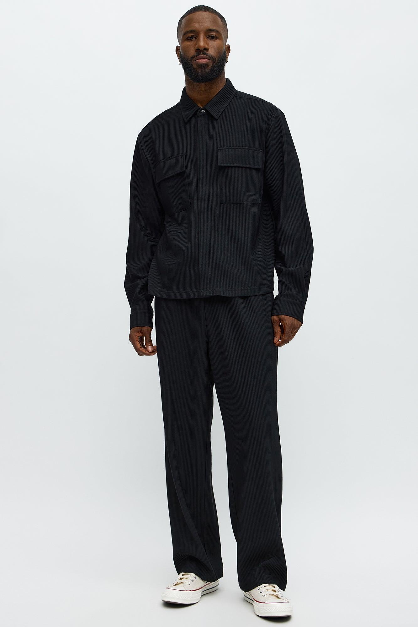 Show Up Baggy Elastic Waist Pant - Black Product Image