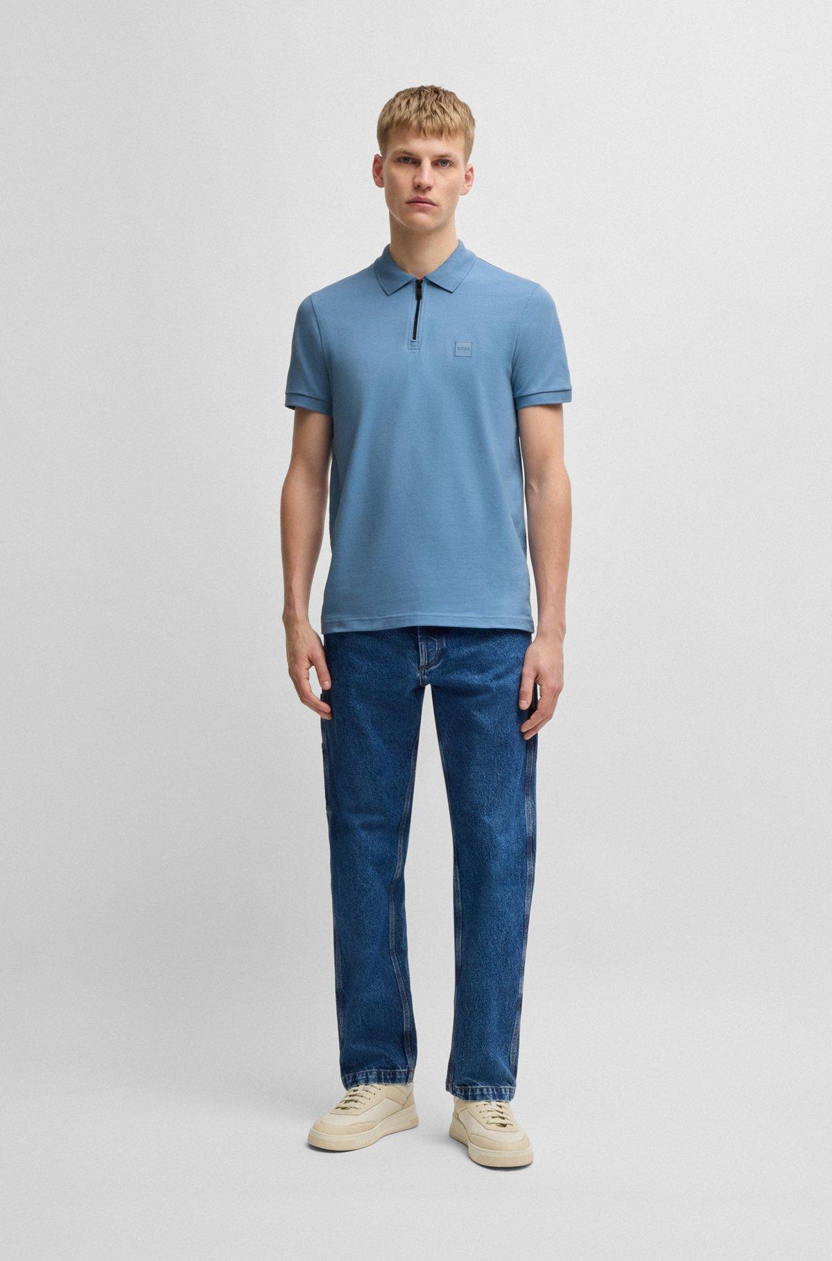 Slim-fit knit polo in stretch-cotton piqué Product Image